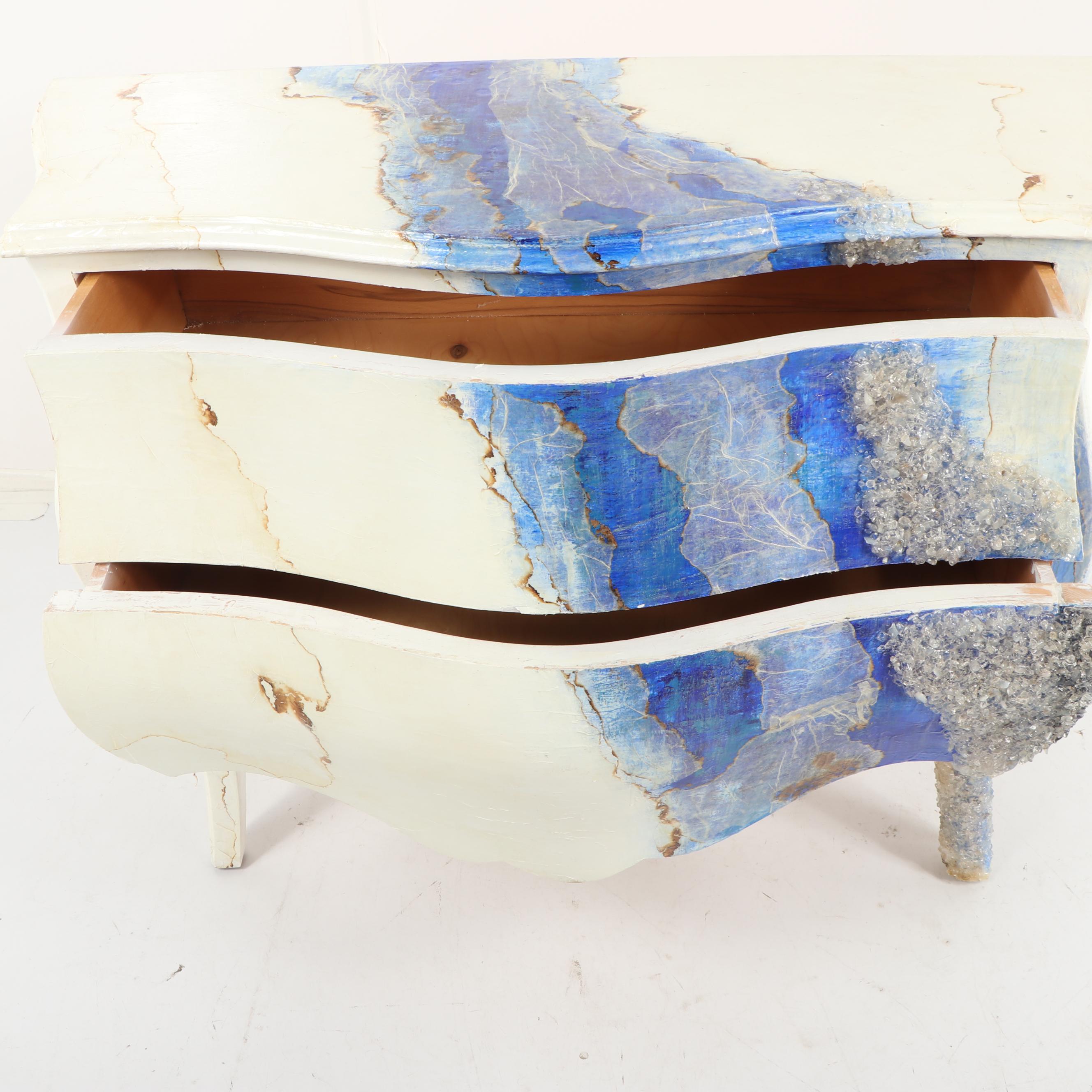Contemporary Painted Bombe Chest