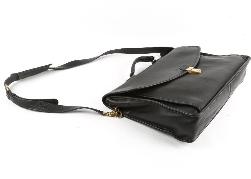 Coach Black Leather Briefcase Messenger Bag