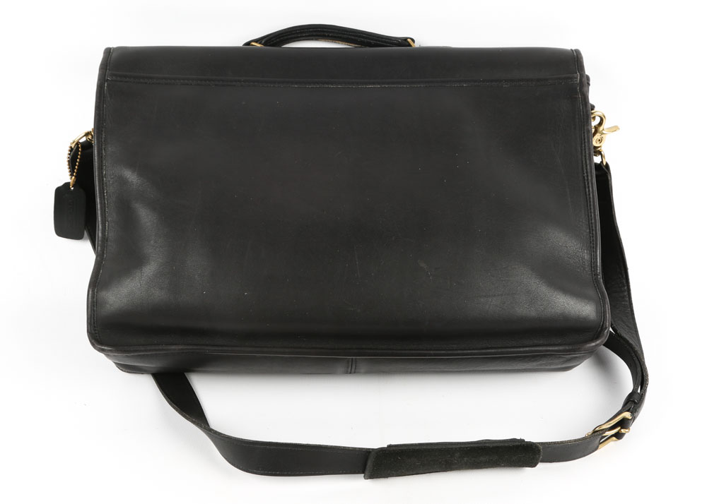 Coach Black Leather Briefcase Messenger Bag