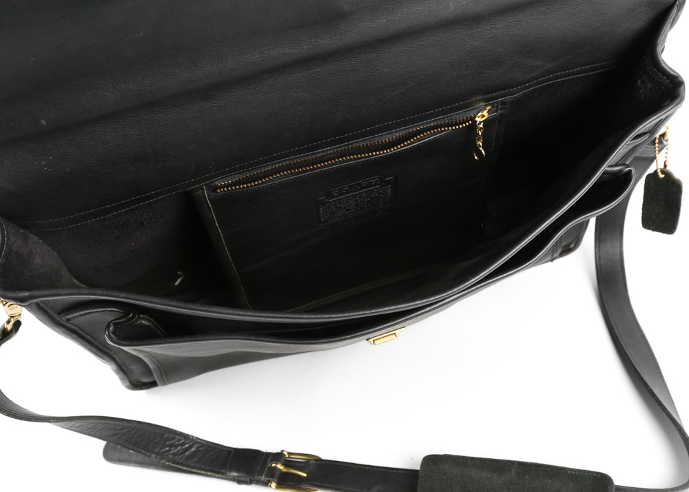 Coach Black Leather Briefcase Messenger Bag