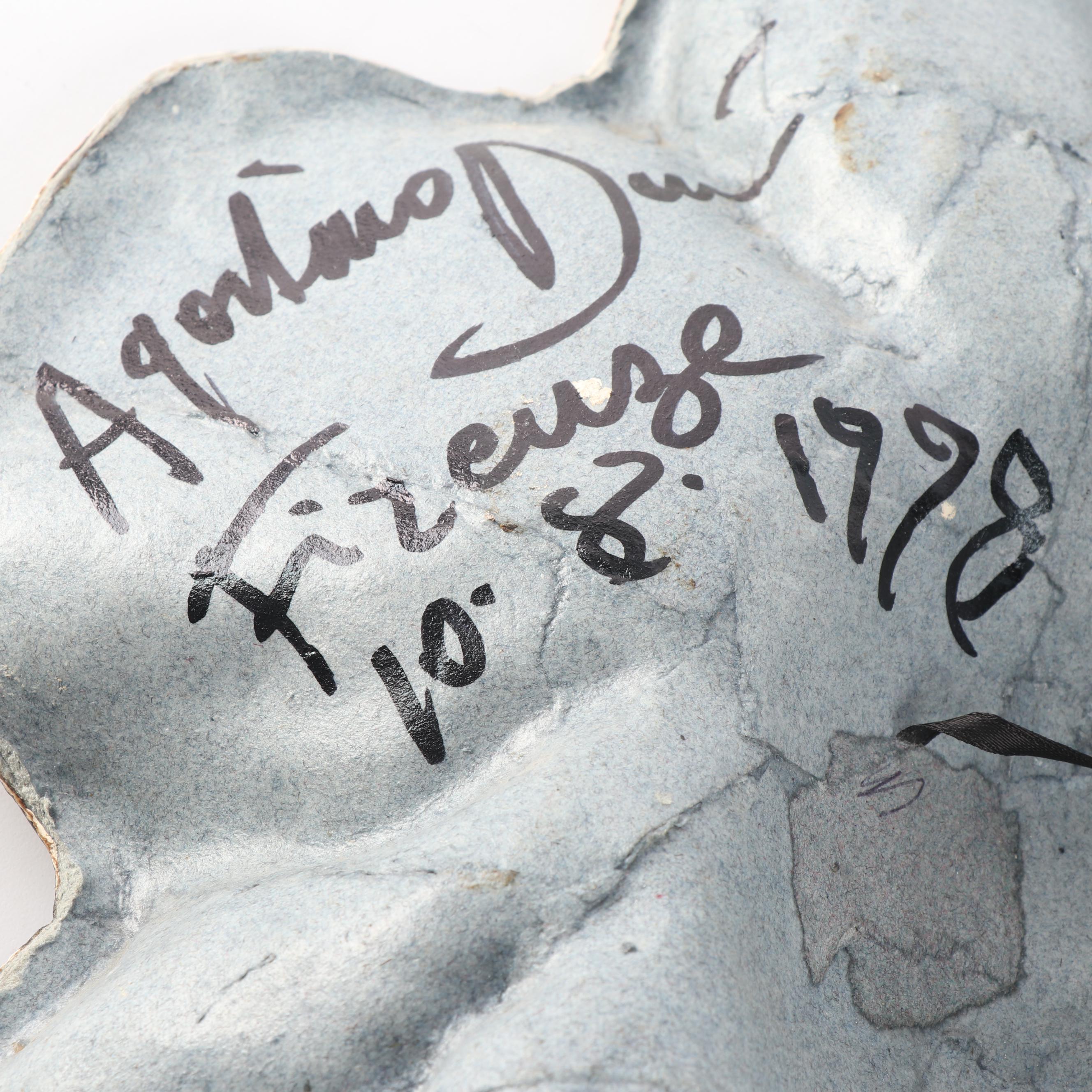 1998 Argostino Dessi Signed Hand-Painted Paper Mache Carnival Mask