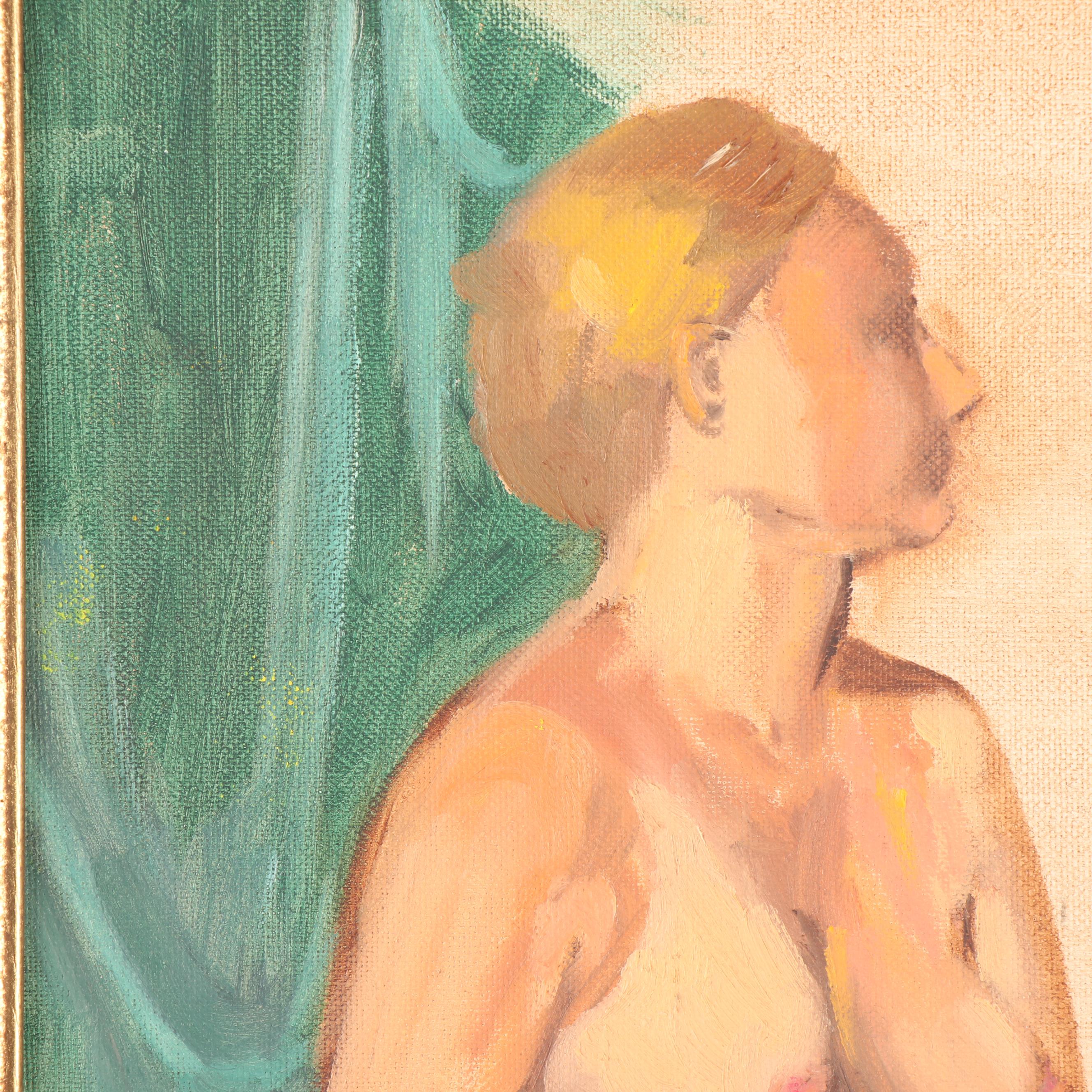 Vintage Figure Study Oil Painting