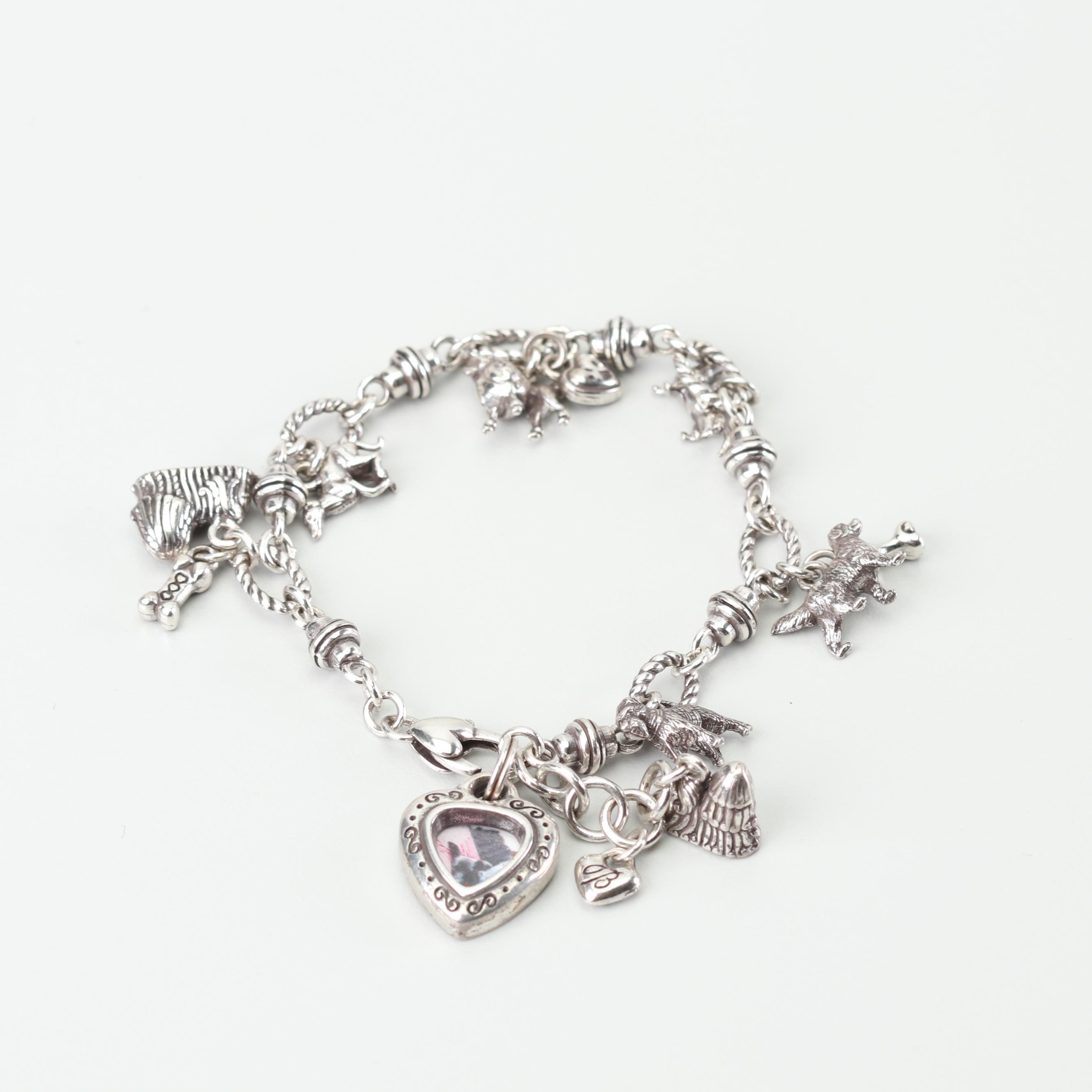 Brighton Silver Tone Charm Bracelet