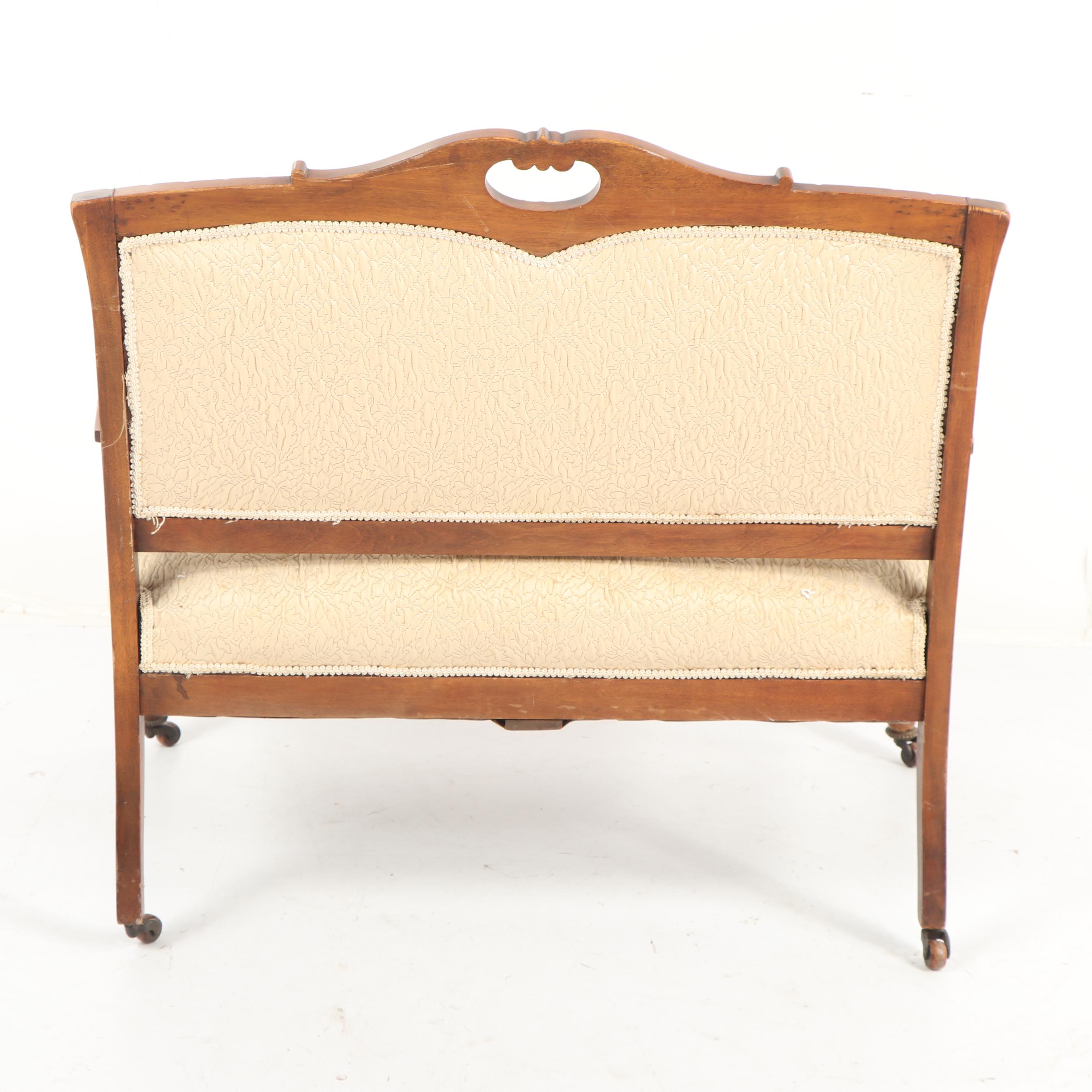 Late Victorian Style Upholstered Settee, Early 20th Century