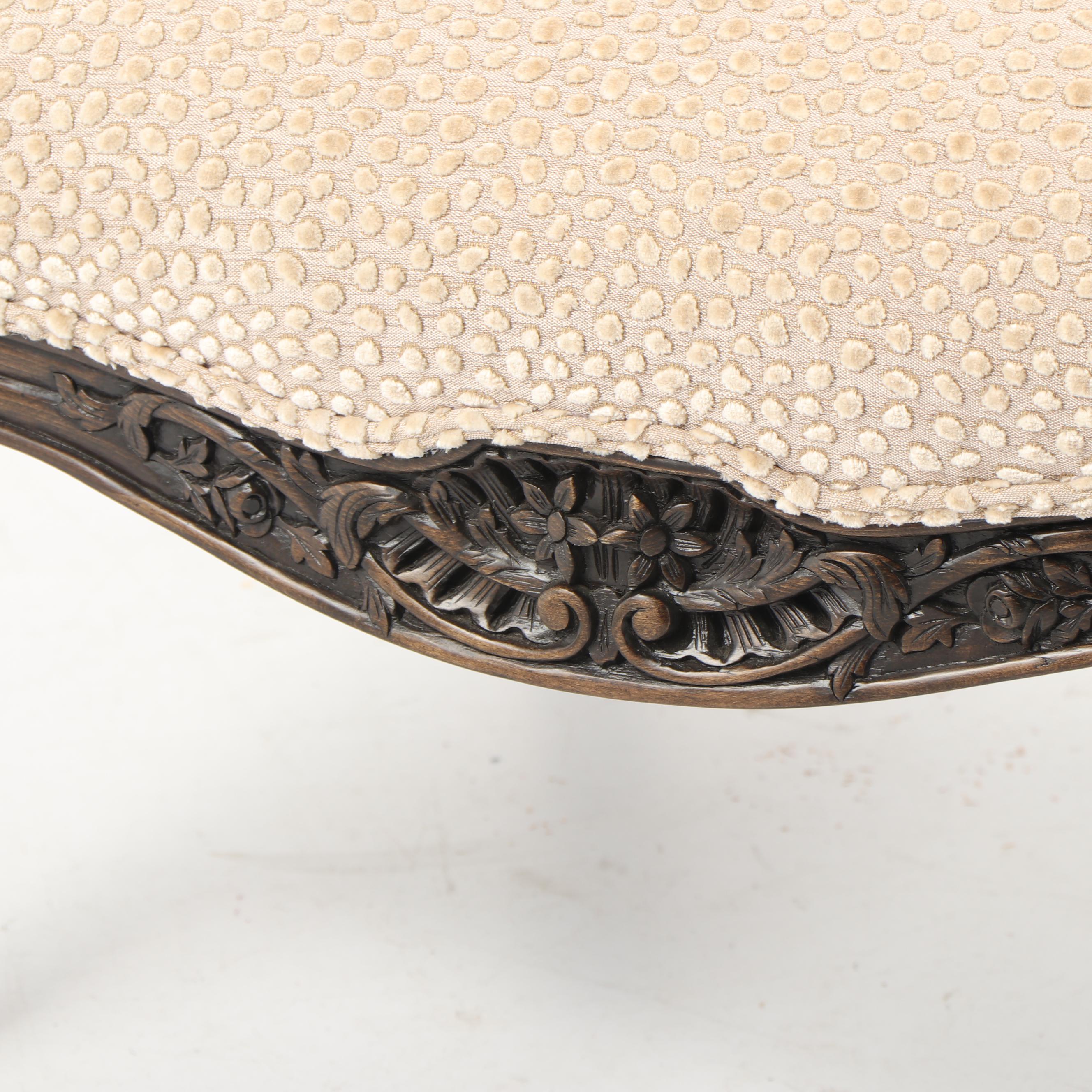 French Provincial Style Carved Wood Armchair, 21st Century