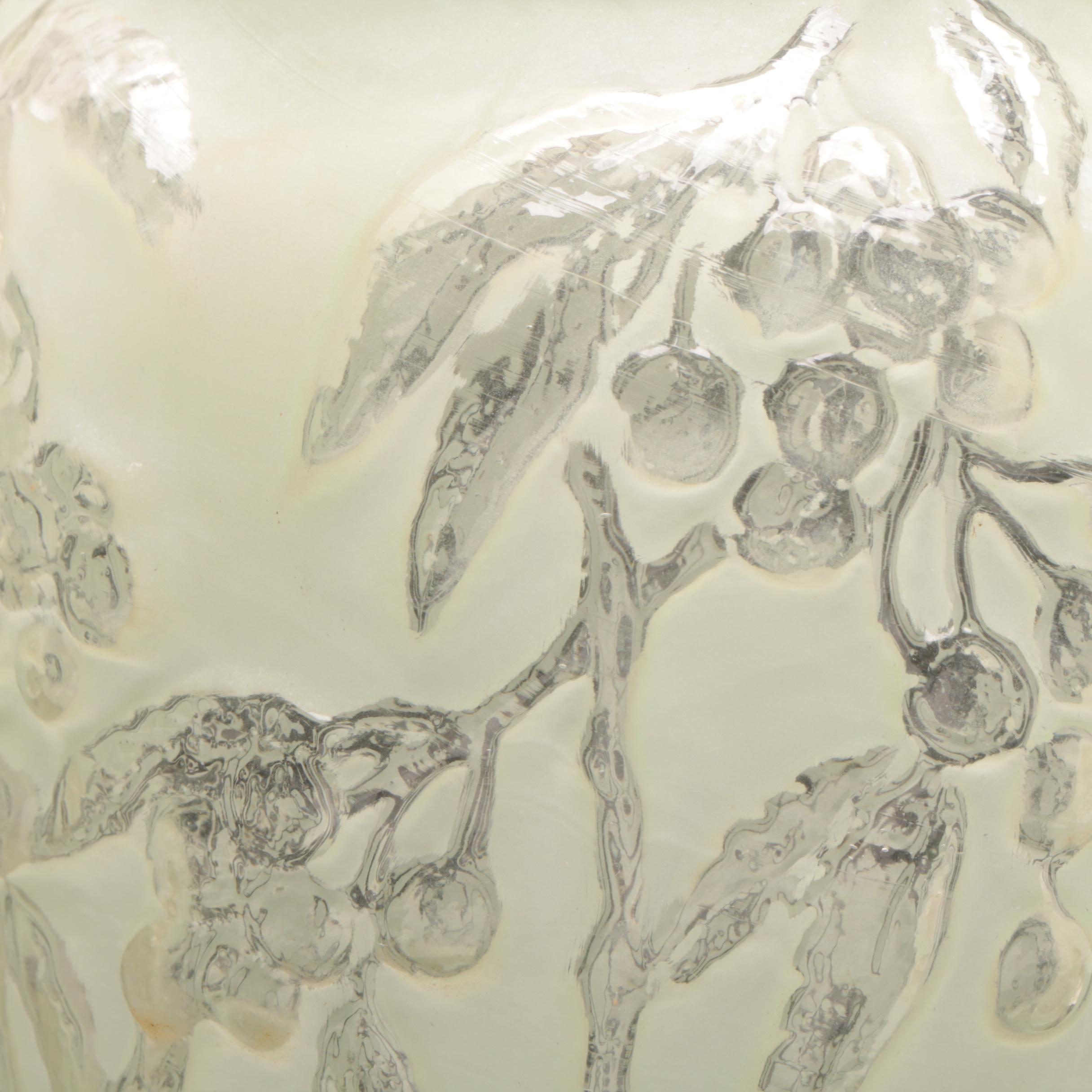 Pair of Phoenix Consolidated "Bittersweet" Frosted Glass Vases