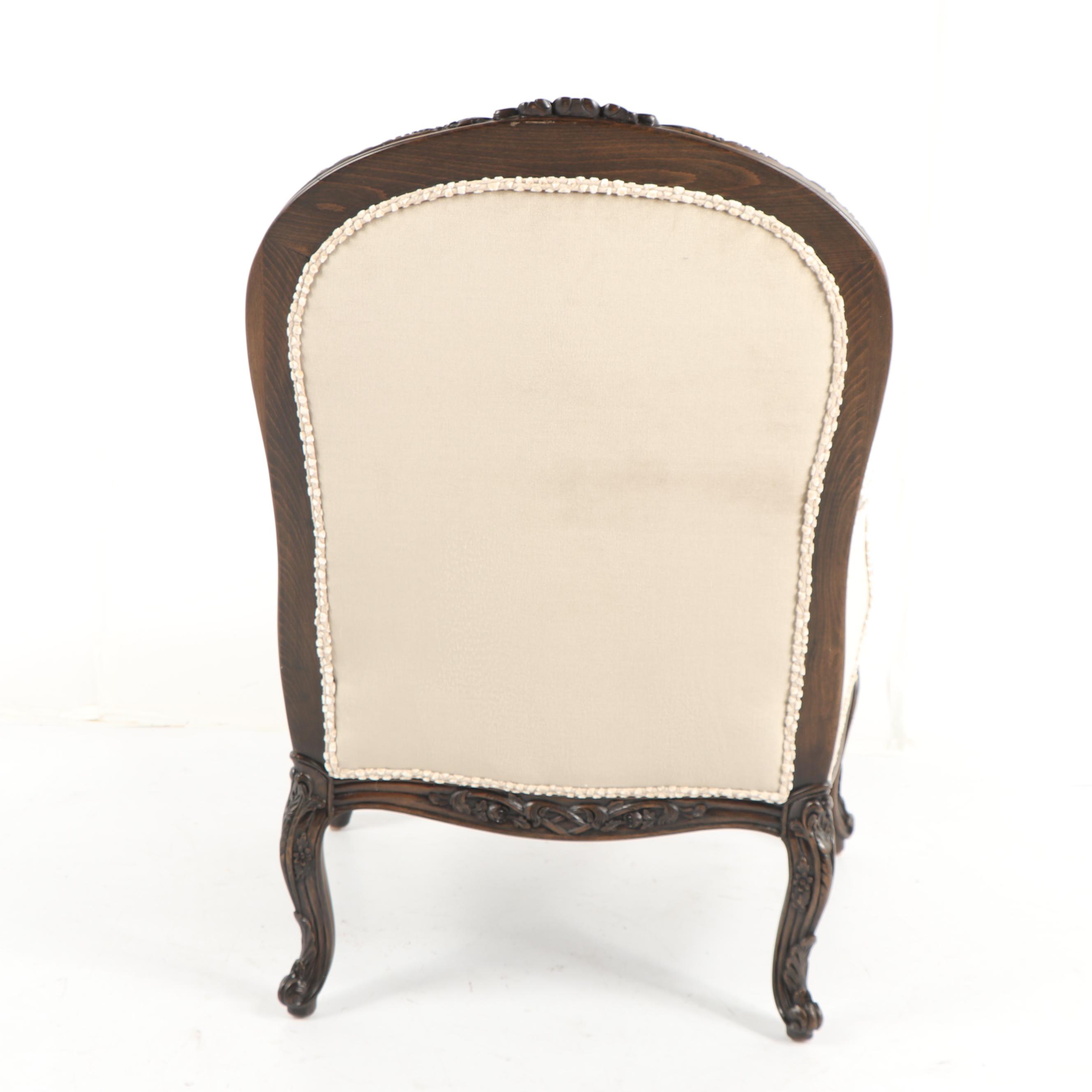 French Provincial Style Carved Wood Armchair, 21st Century