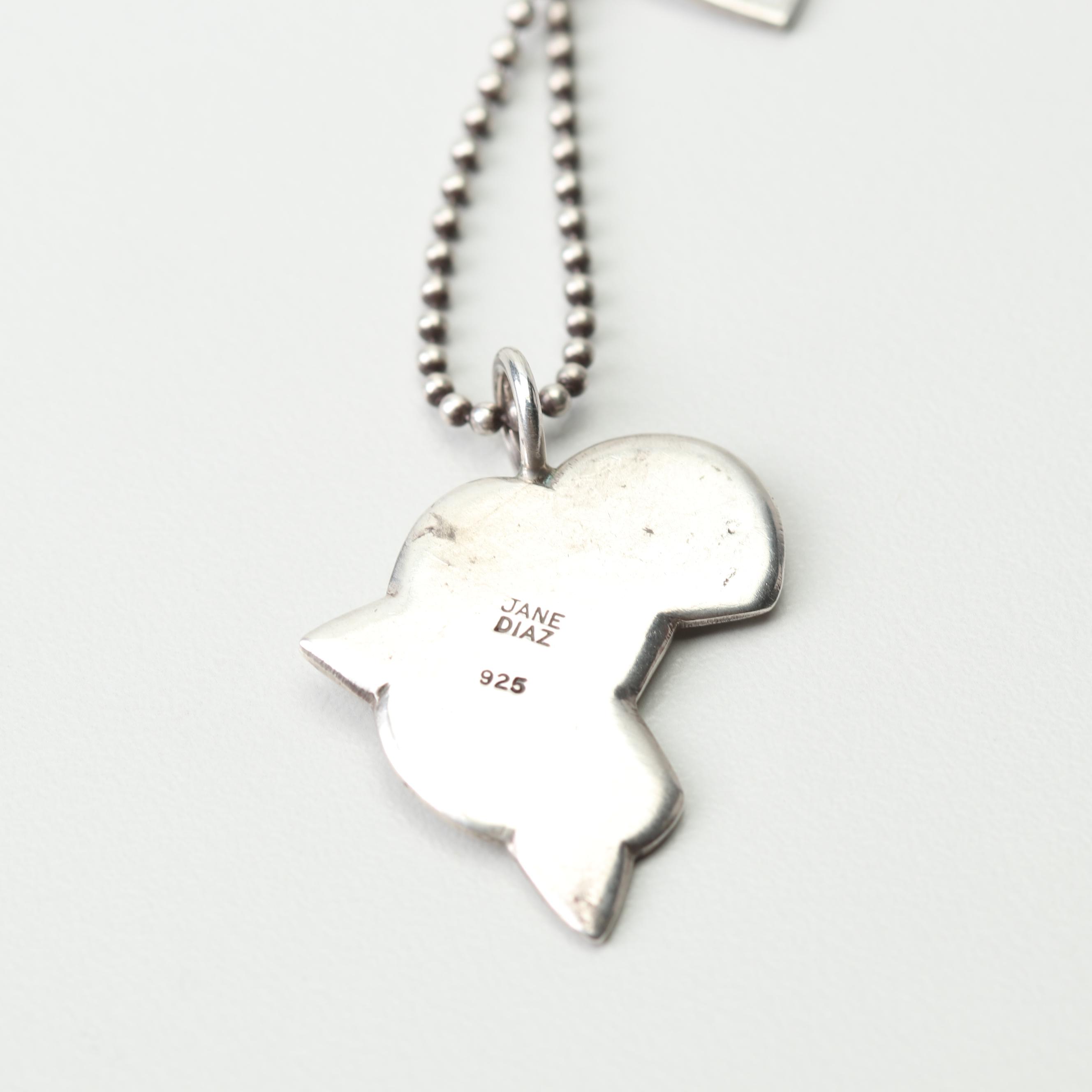 Jane Diaz Sterling Silver Emerald "Darfur" Pendant Necklace