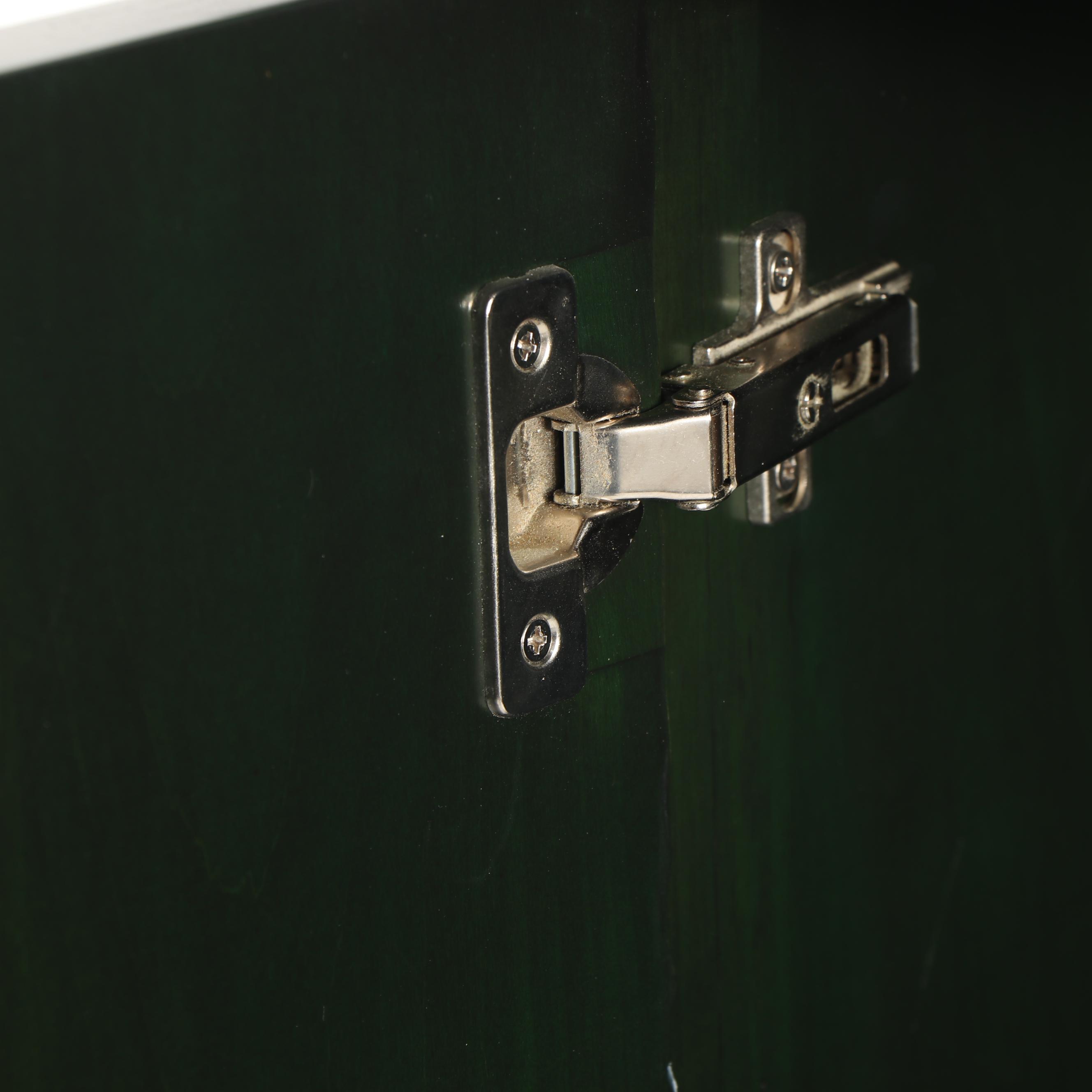 Contemporary Green Painted Carved Wood Cabinet