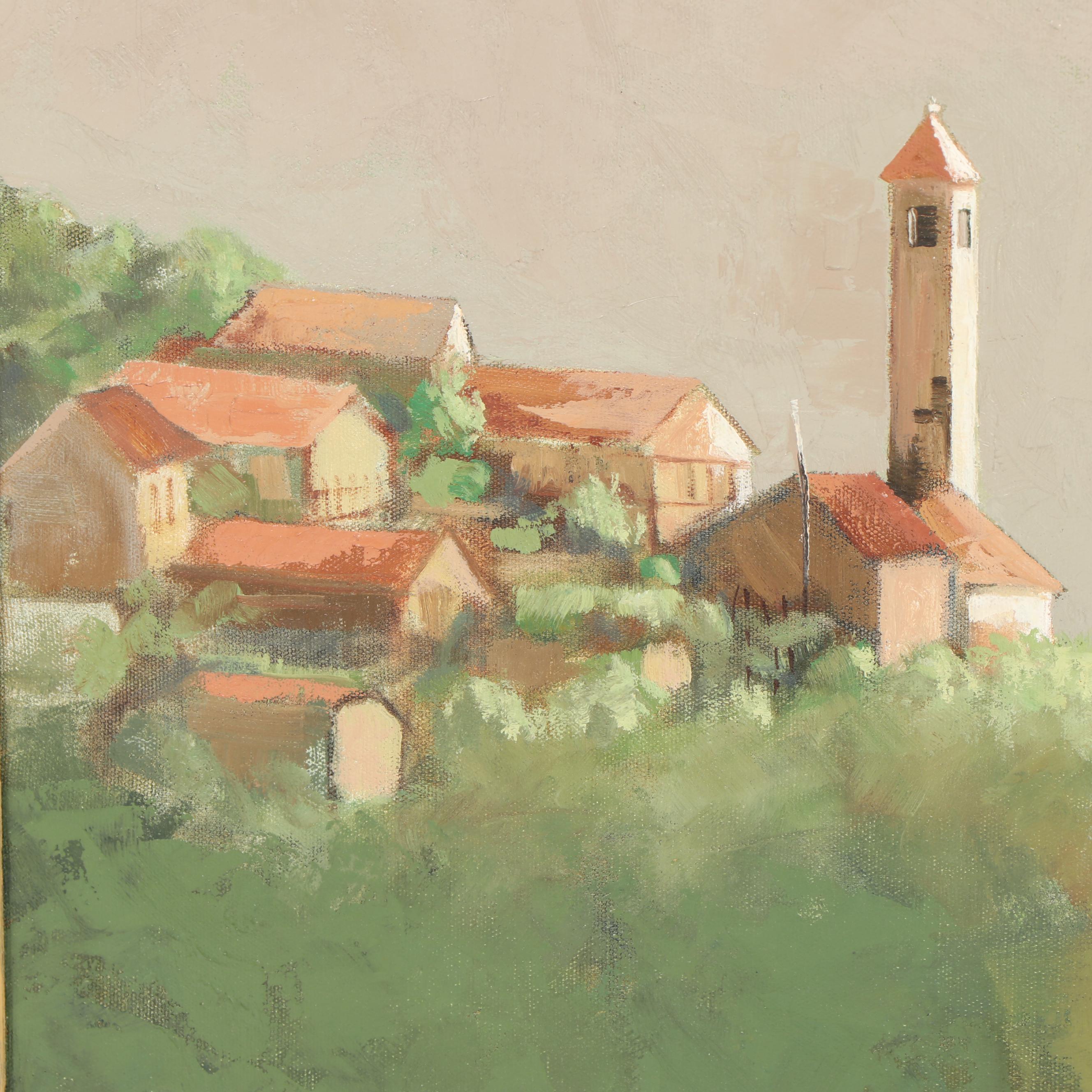 Volker Meier Mid 20th Century Double Sided Landscape Oil Painting