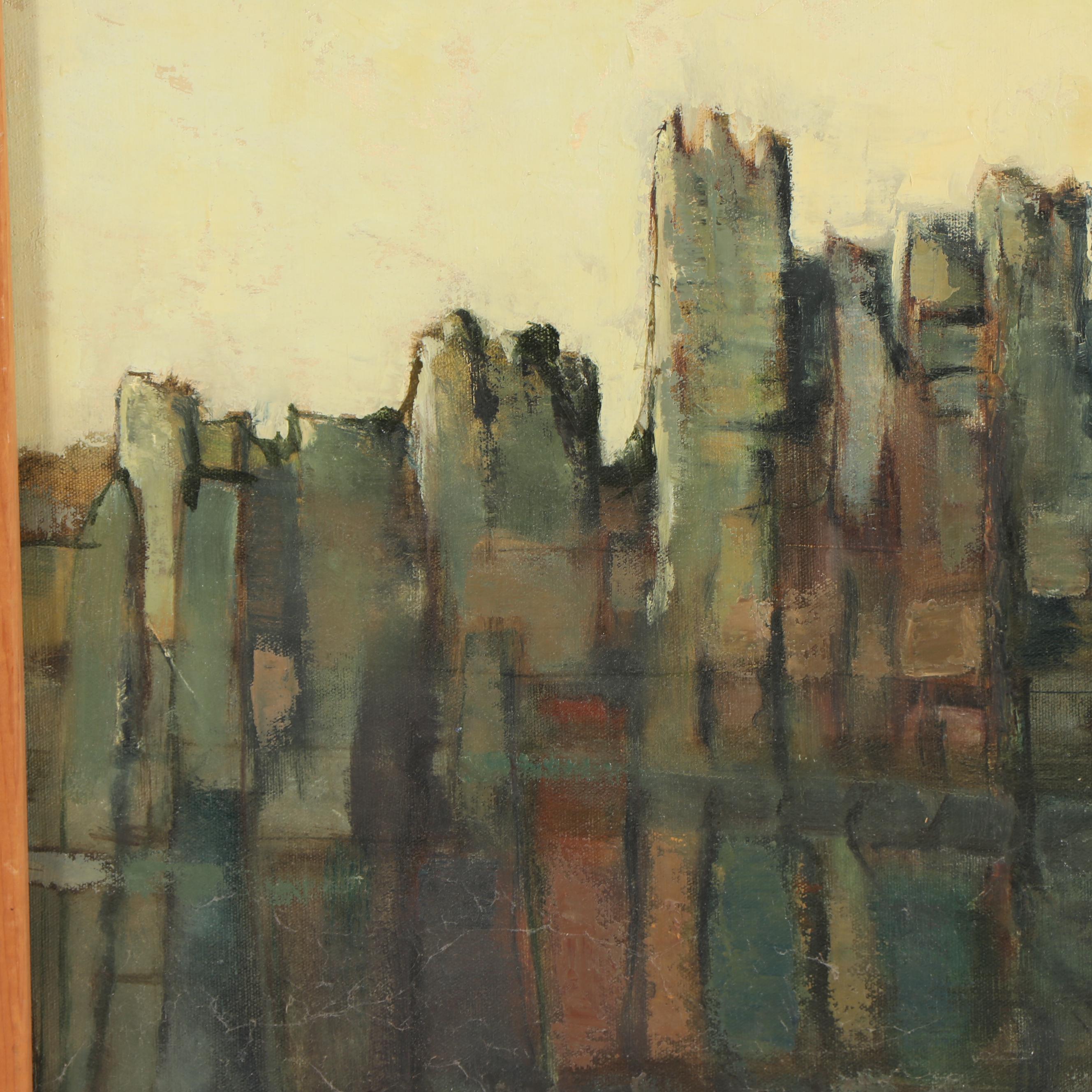 Volker Meier Mid 20th Century Double Sided Landscape Oil Painting