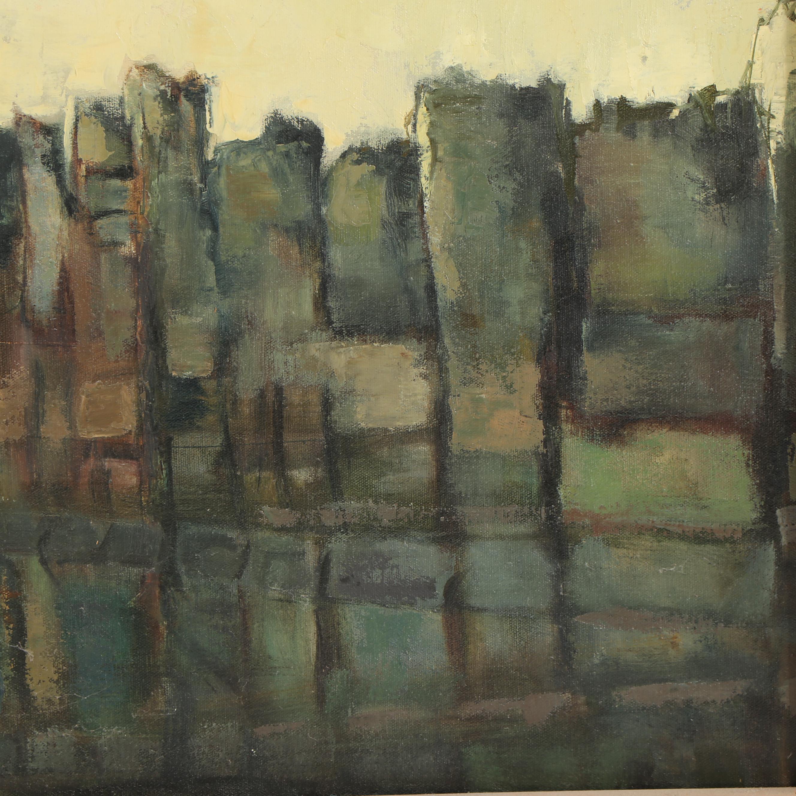 Volker Meier Mid 20th Century Double Sided Landscape Oil Painting