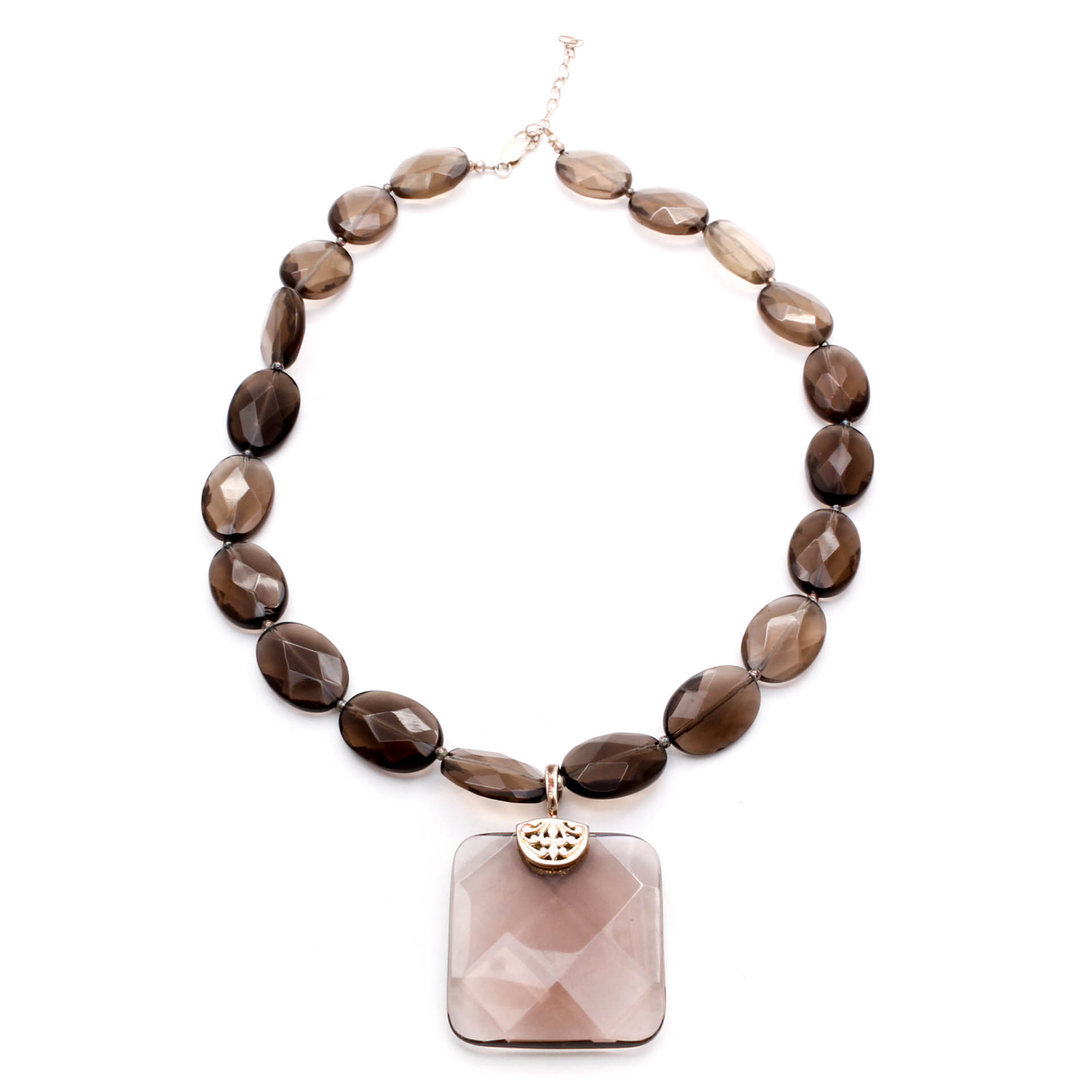 Sterling Silver and Smoky Quartz Necklace
