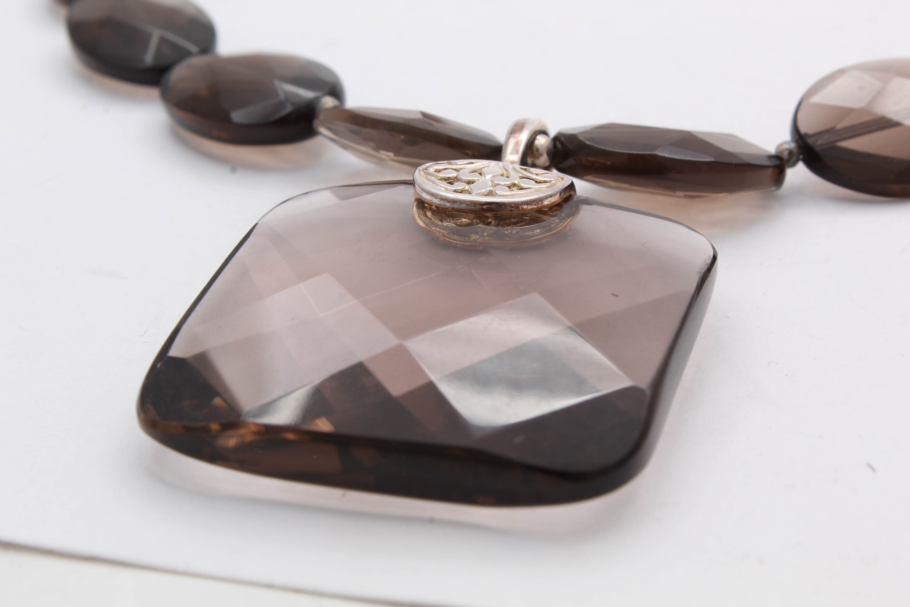 Sterling Silver and Smoky Quartz Necklace