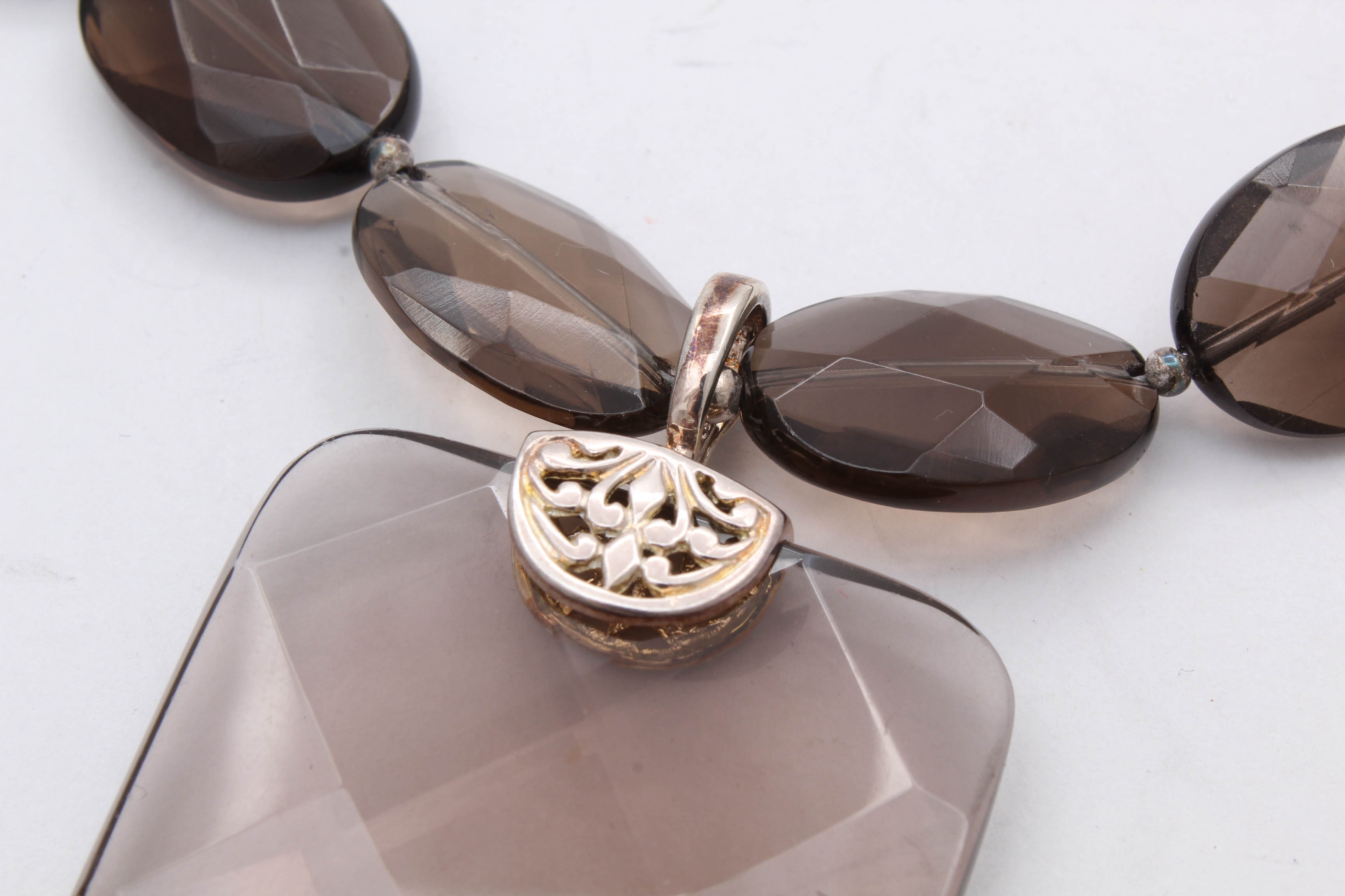 Sterling Silver and Smoky Quartz Necklace