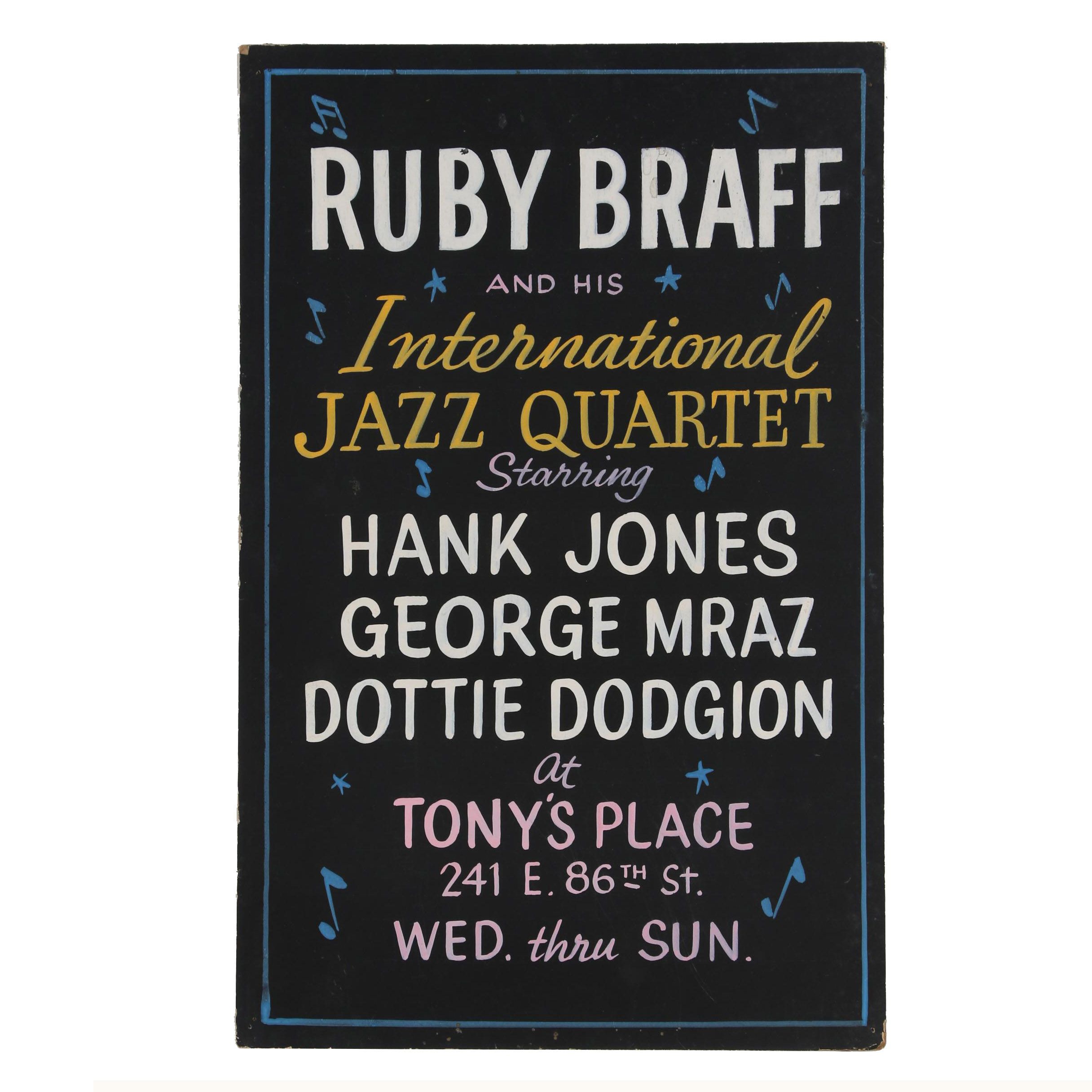 Hand-Lettered Ruby Braff Concert Poster