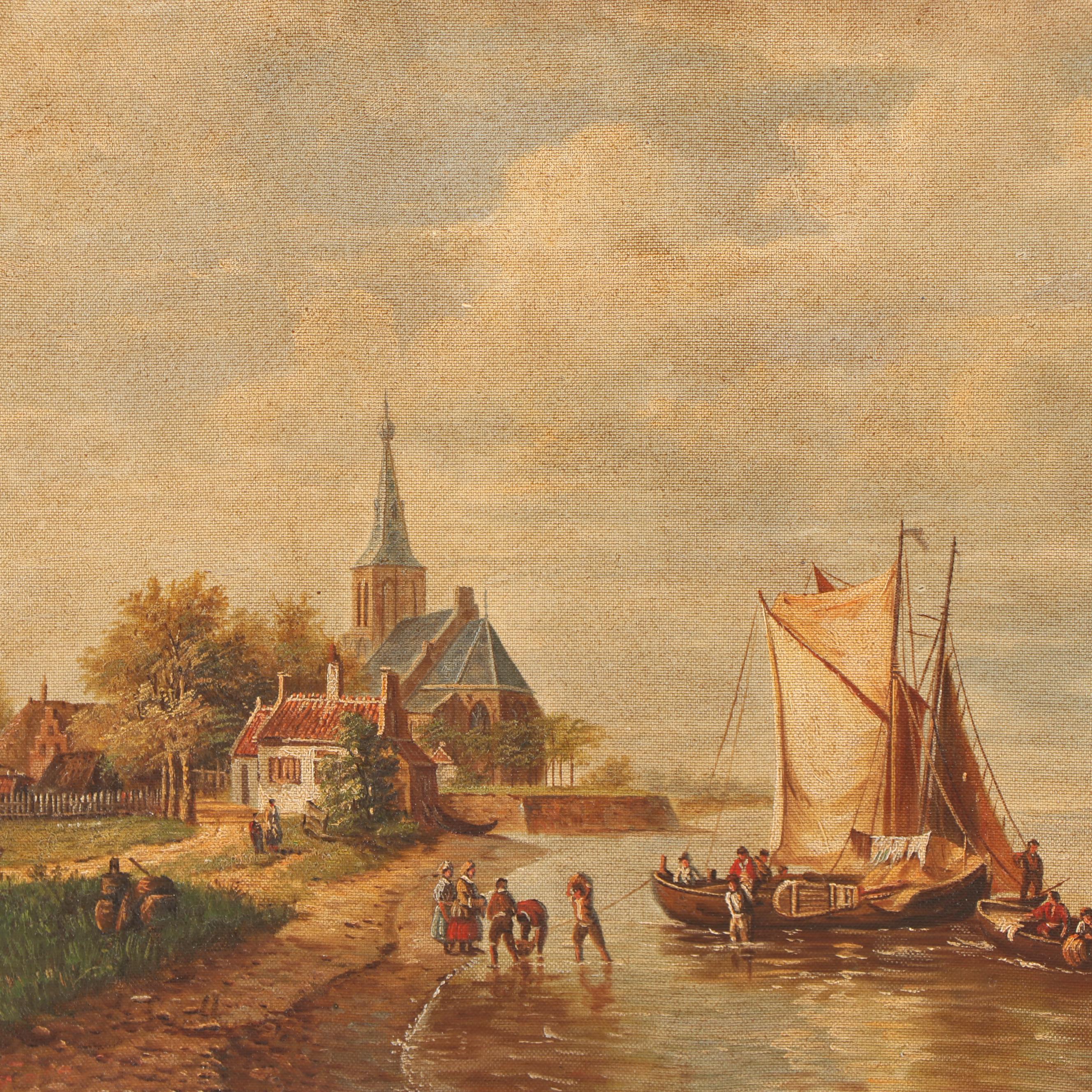 Embellished Giclée of Port Scene