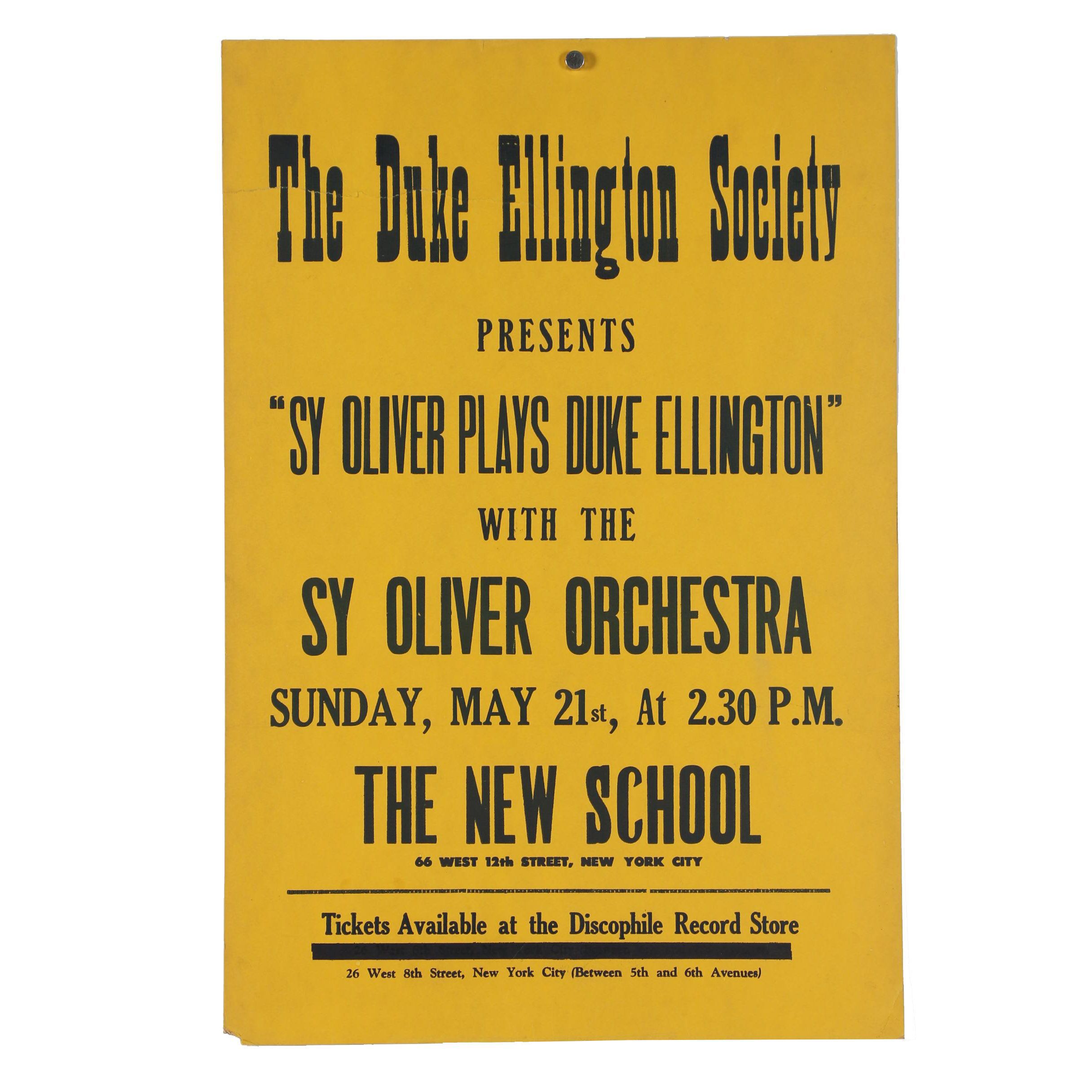 1972 Sy Oliver Orchestra Concert Poster