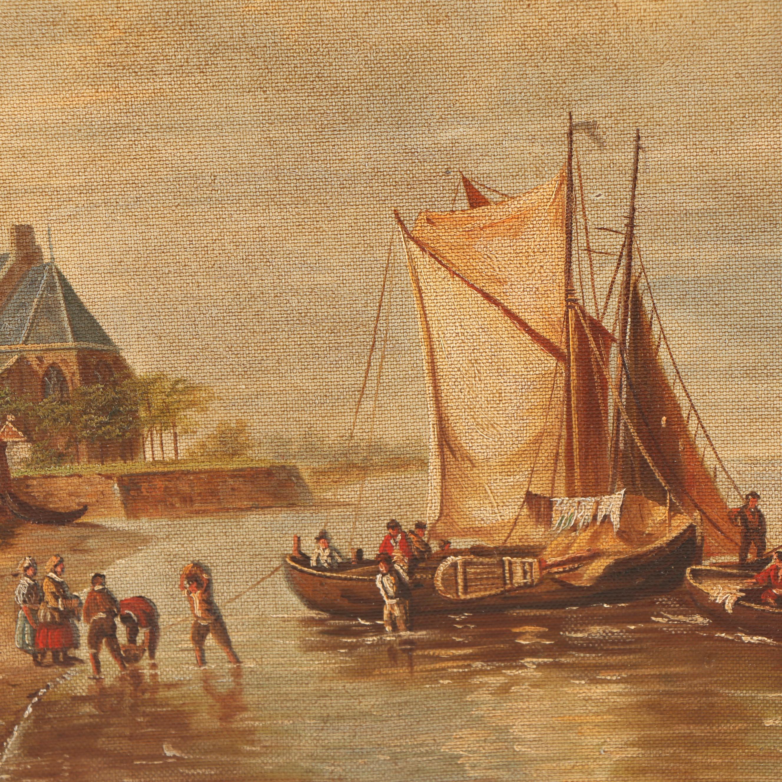 Embellished Giclée of Port Scene