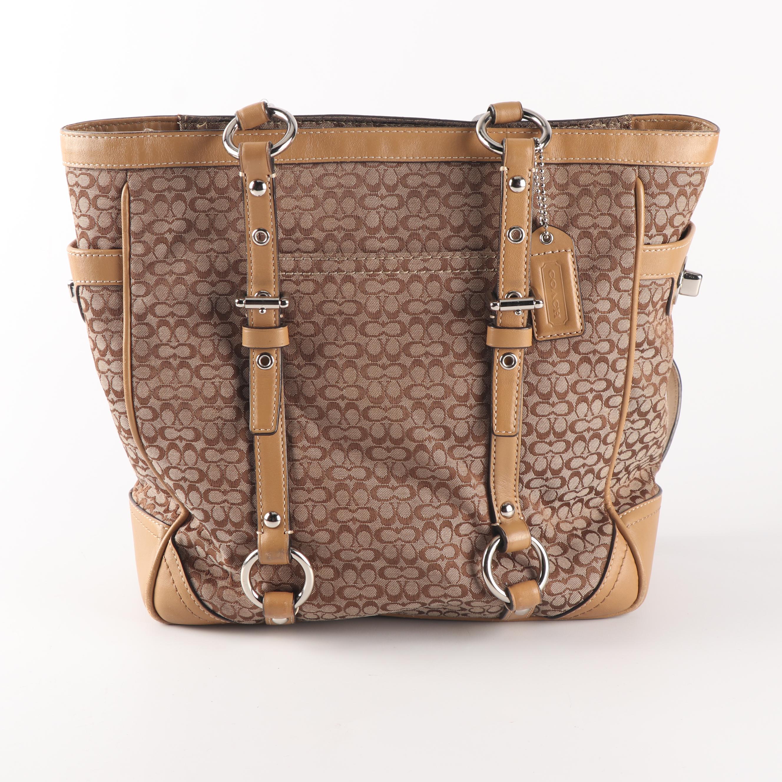 Coach Signature Canvas Tote and Wallet