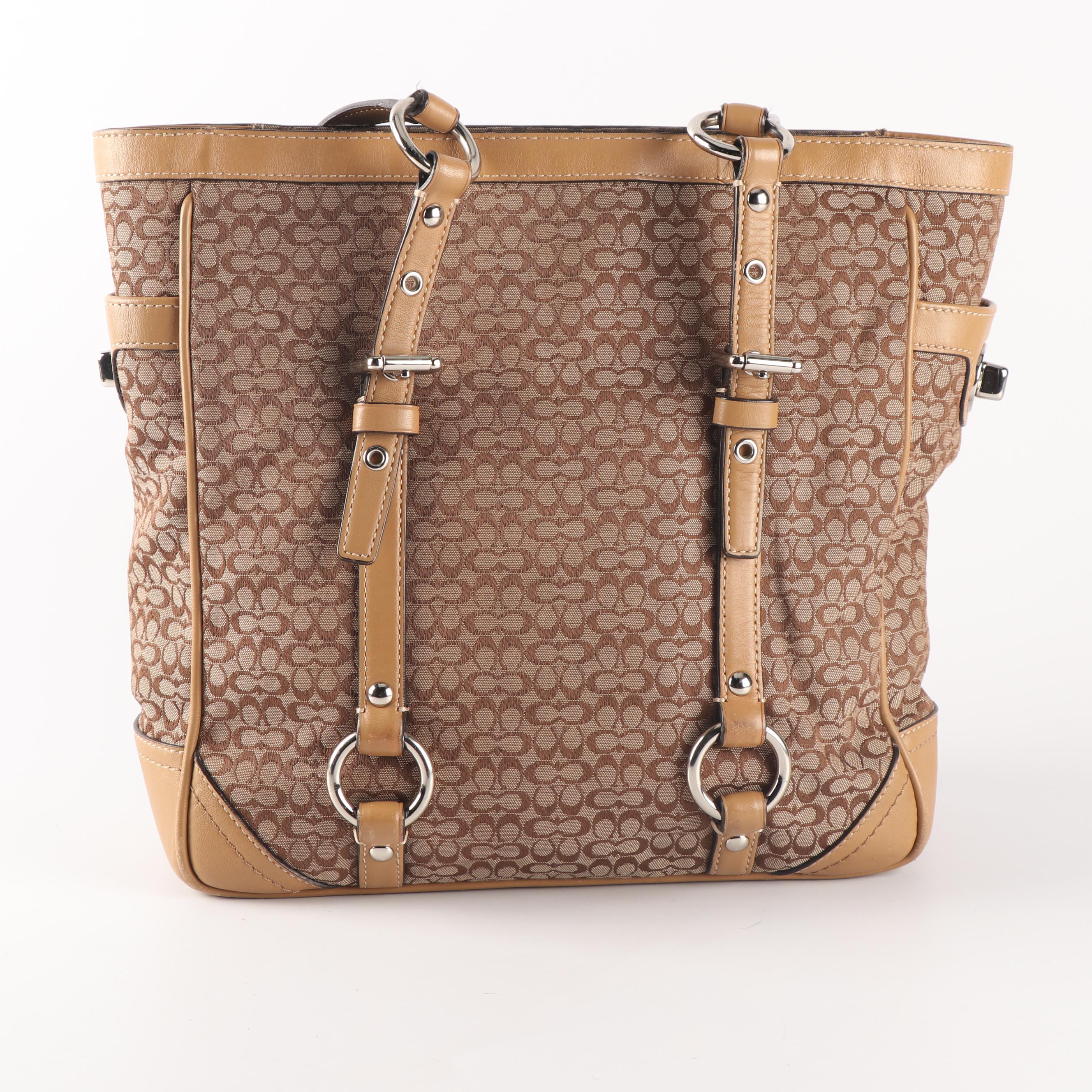 Coach Signature Canvas Tote and Wallet