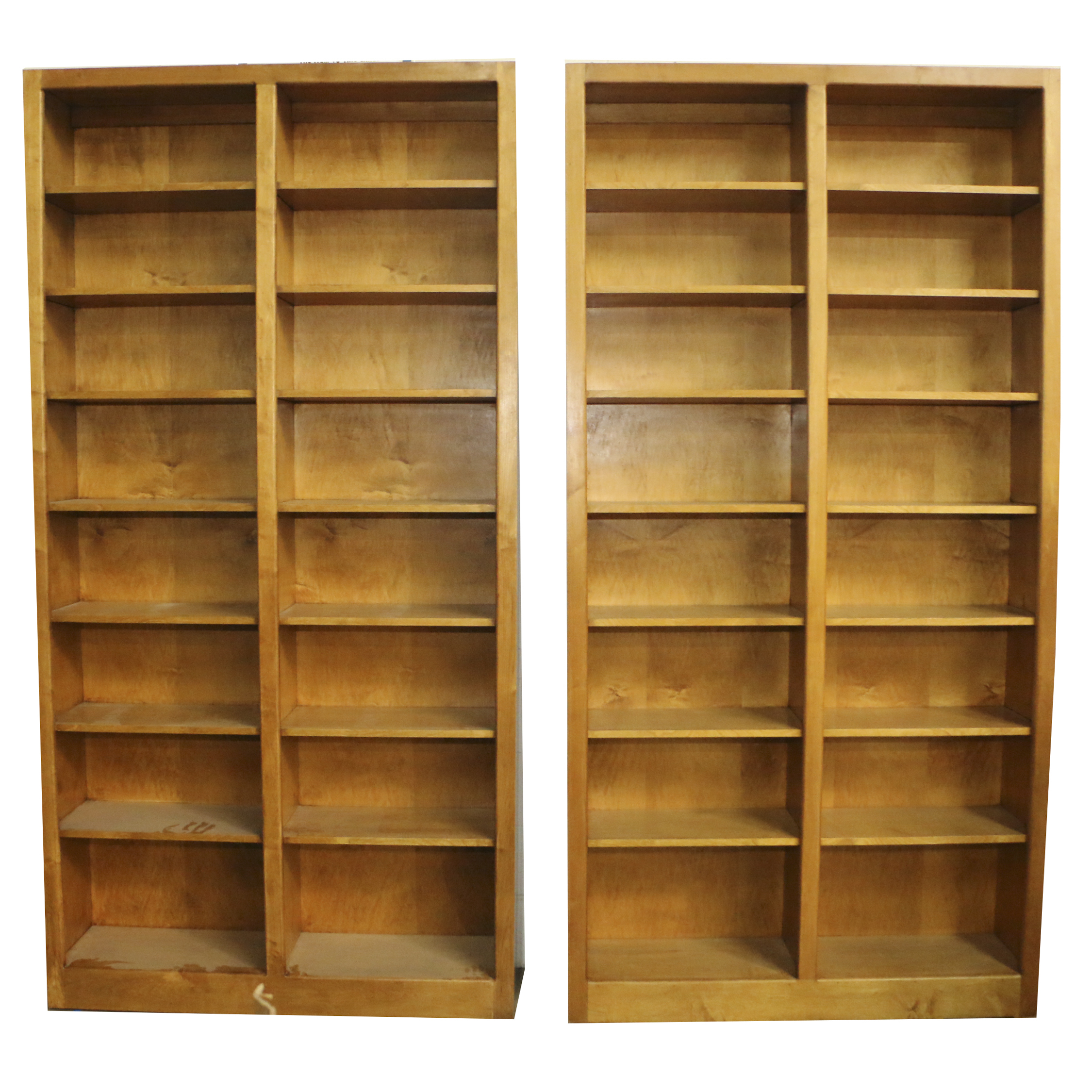 Contemporary Maple Finish Bookcases