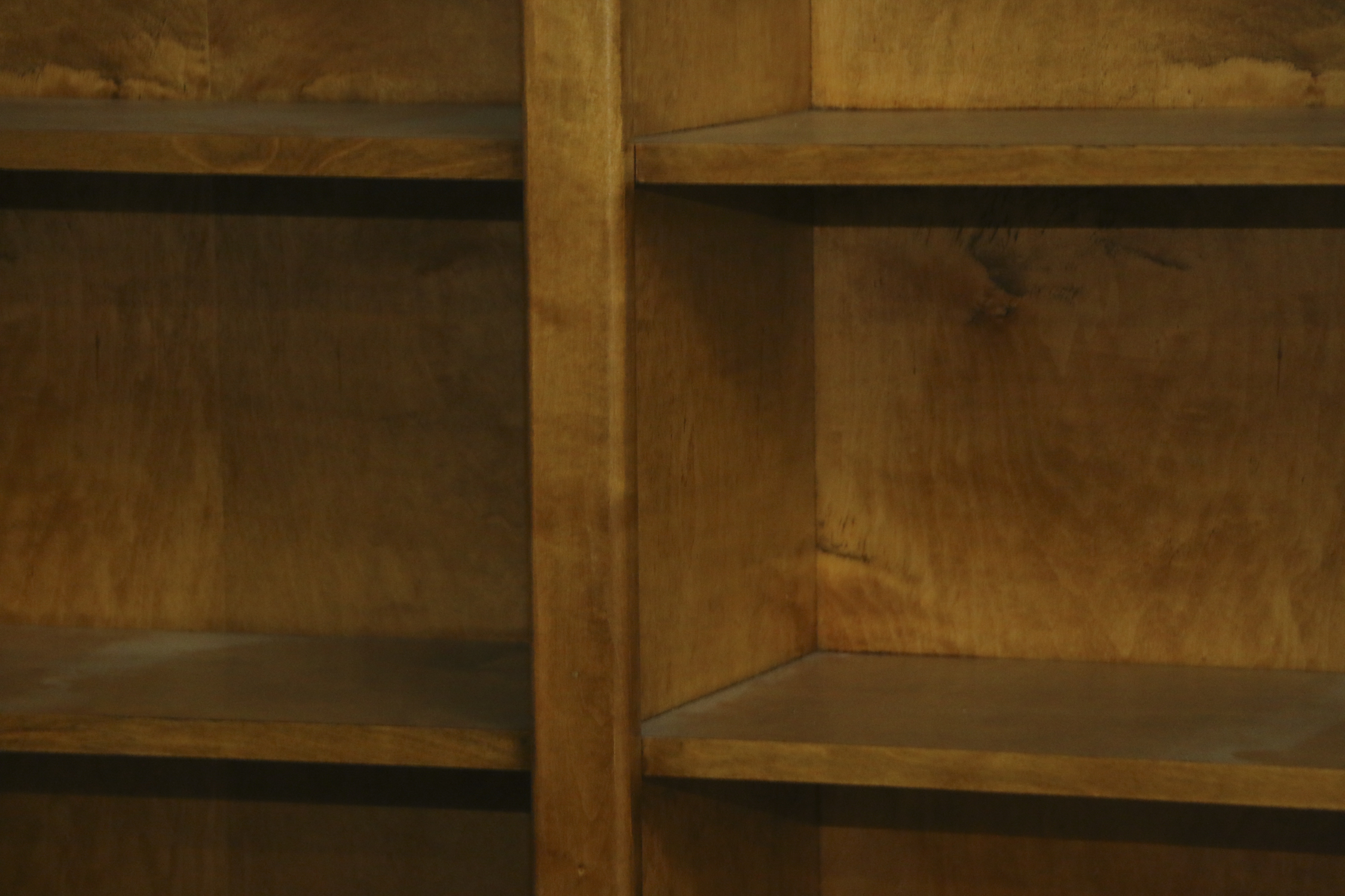 Contemporary Maple Finish Bookcases