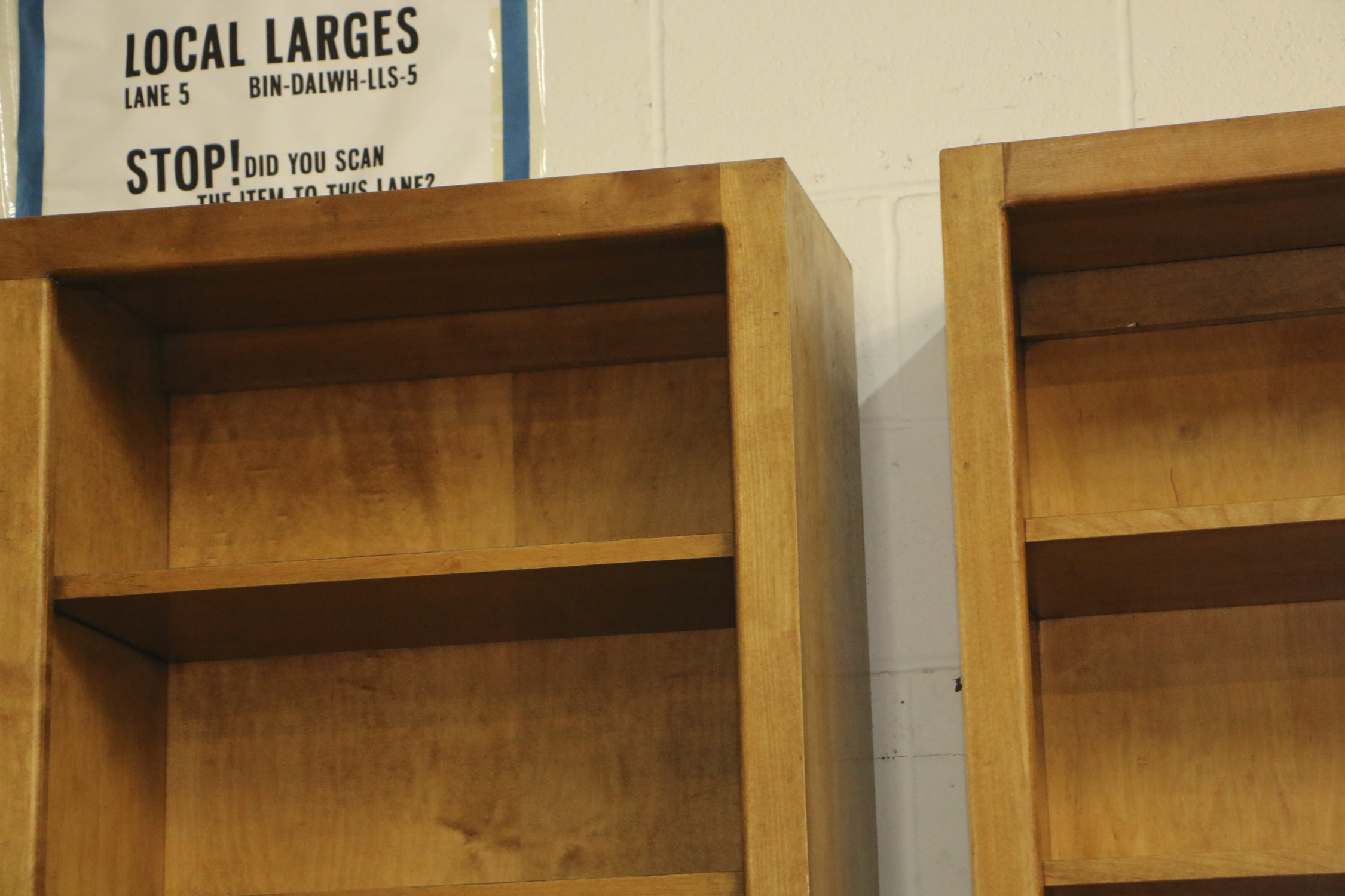 Contemporary Maple Finish Bookcases