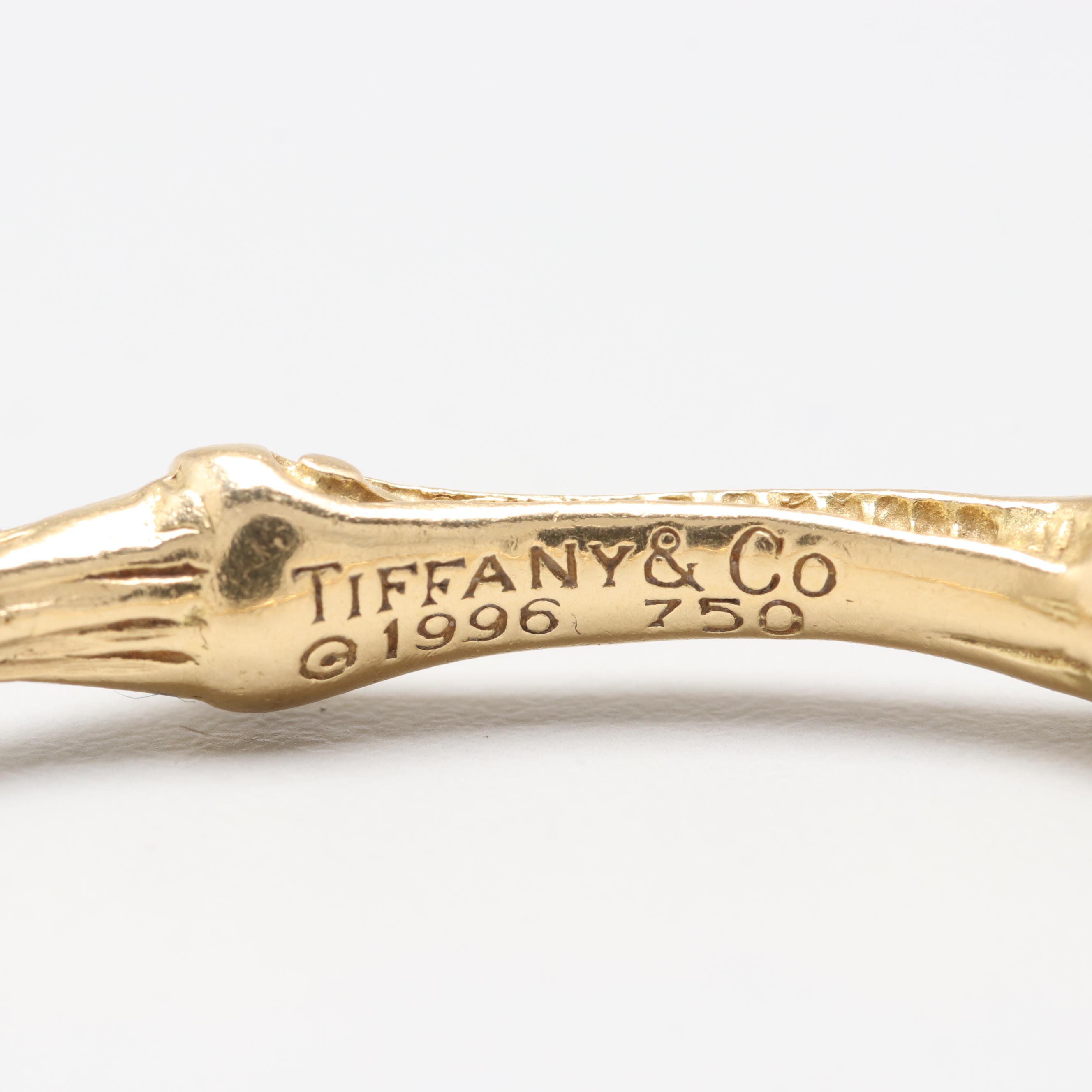 Tiffany & Co. 18K Yellow Gold Bamboo Bangle Bracelet with Box