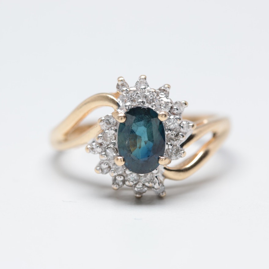 Alwand Vahan 14K Yellow Gold Sapphire and Diamond Ring