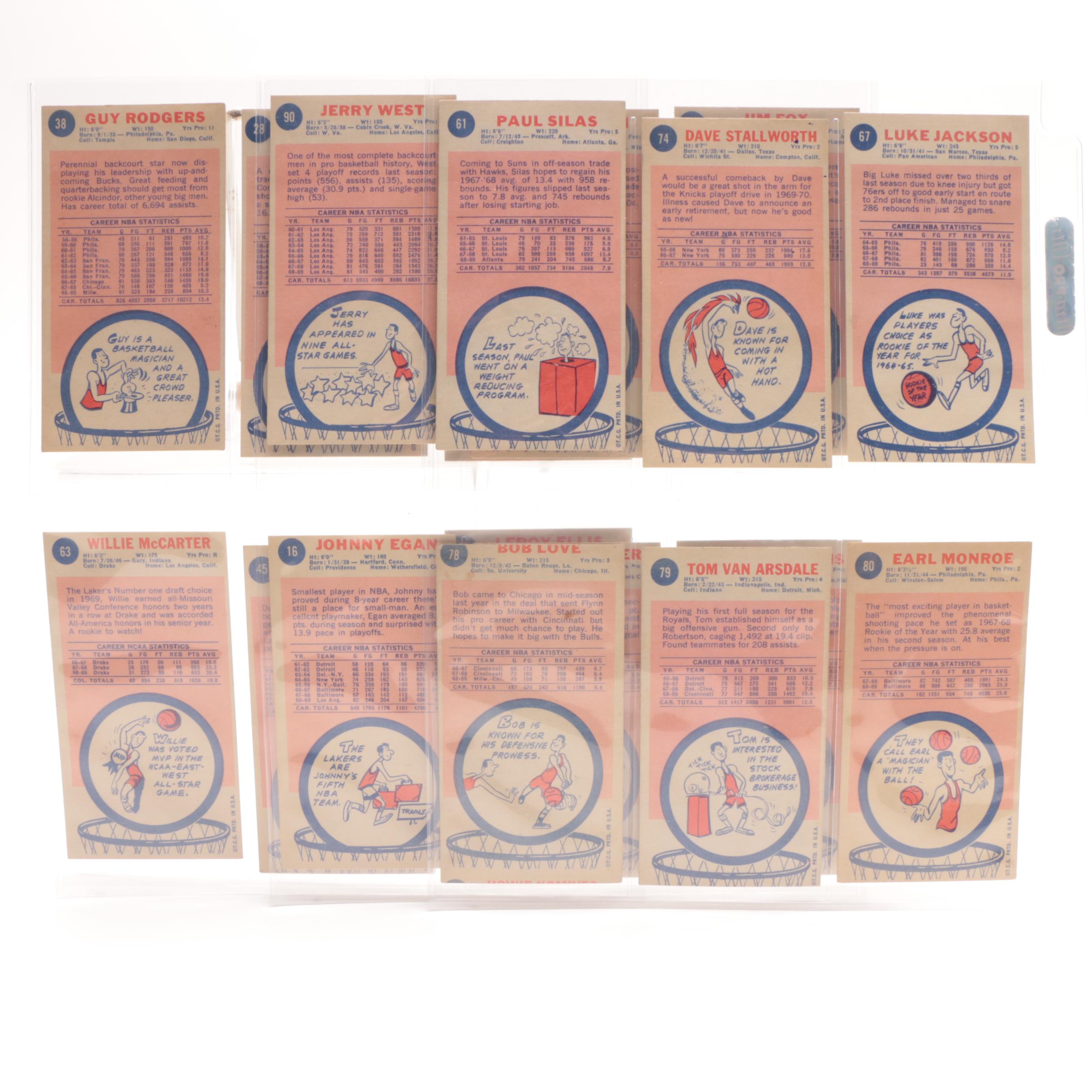 1970 Topps NBA Basketball Cards With Jerry West