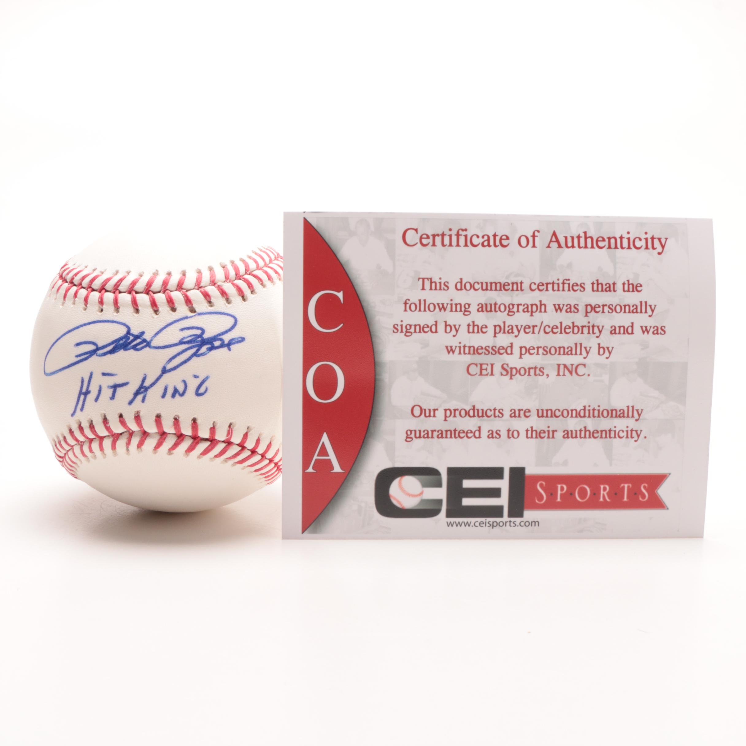 Pete Rose Signed Baseball  COA