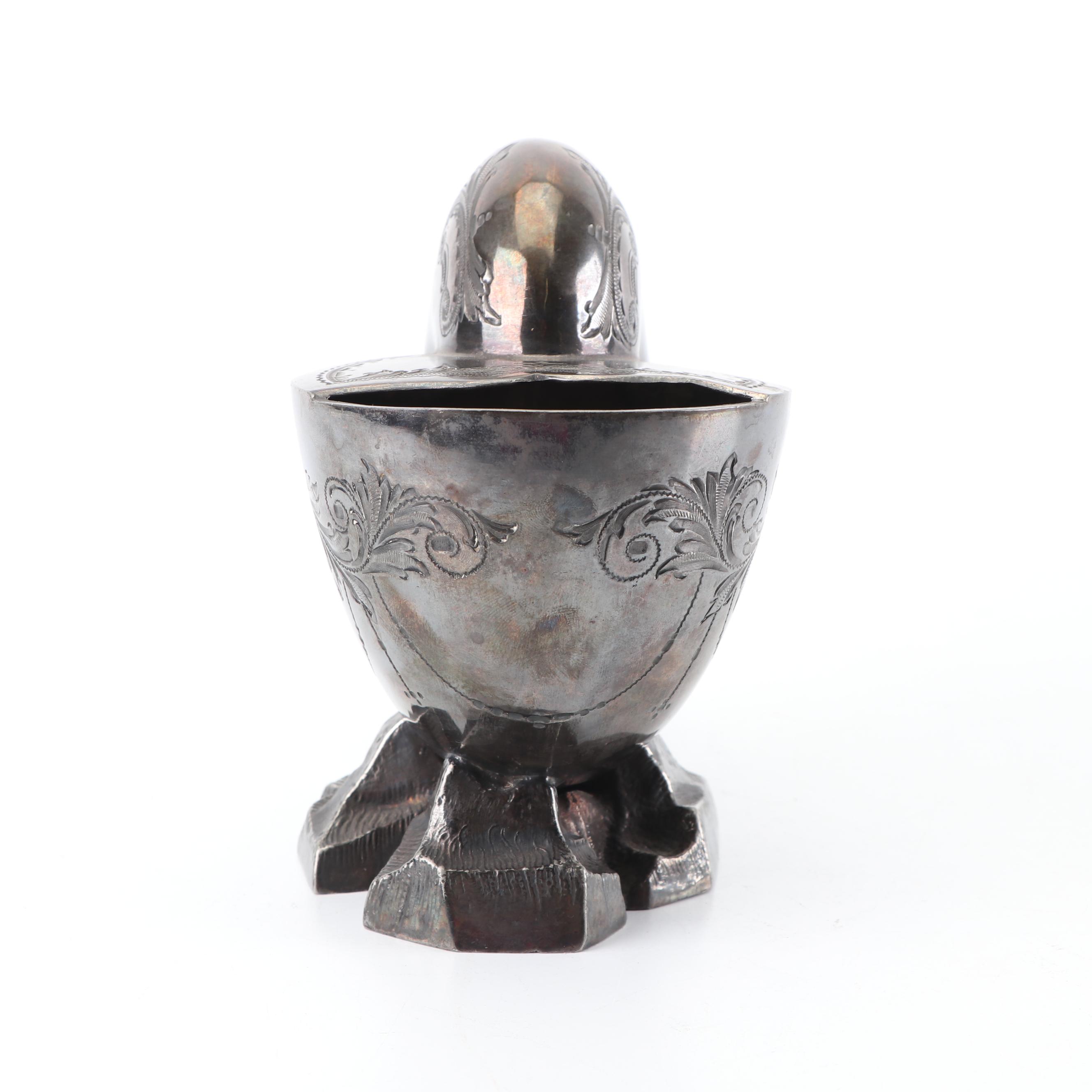 Antique William Hutton & Sons English Silver Plate Nautilus Spoon Warmer