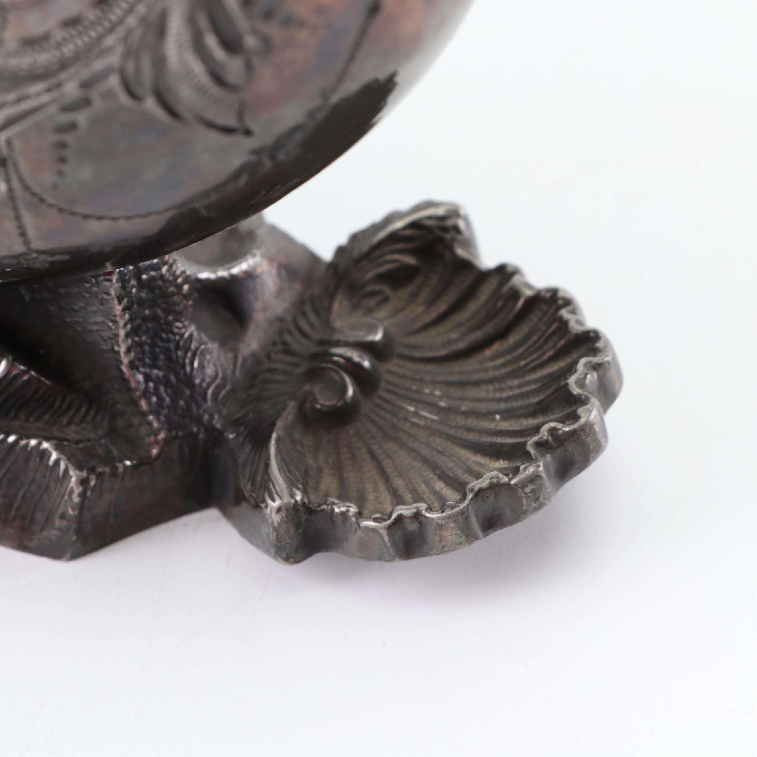 Antique William Hutton & Sons English Silver Plate Nautilus Spoon Warmer