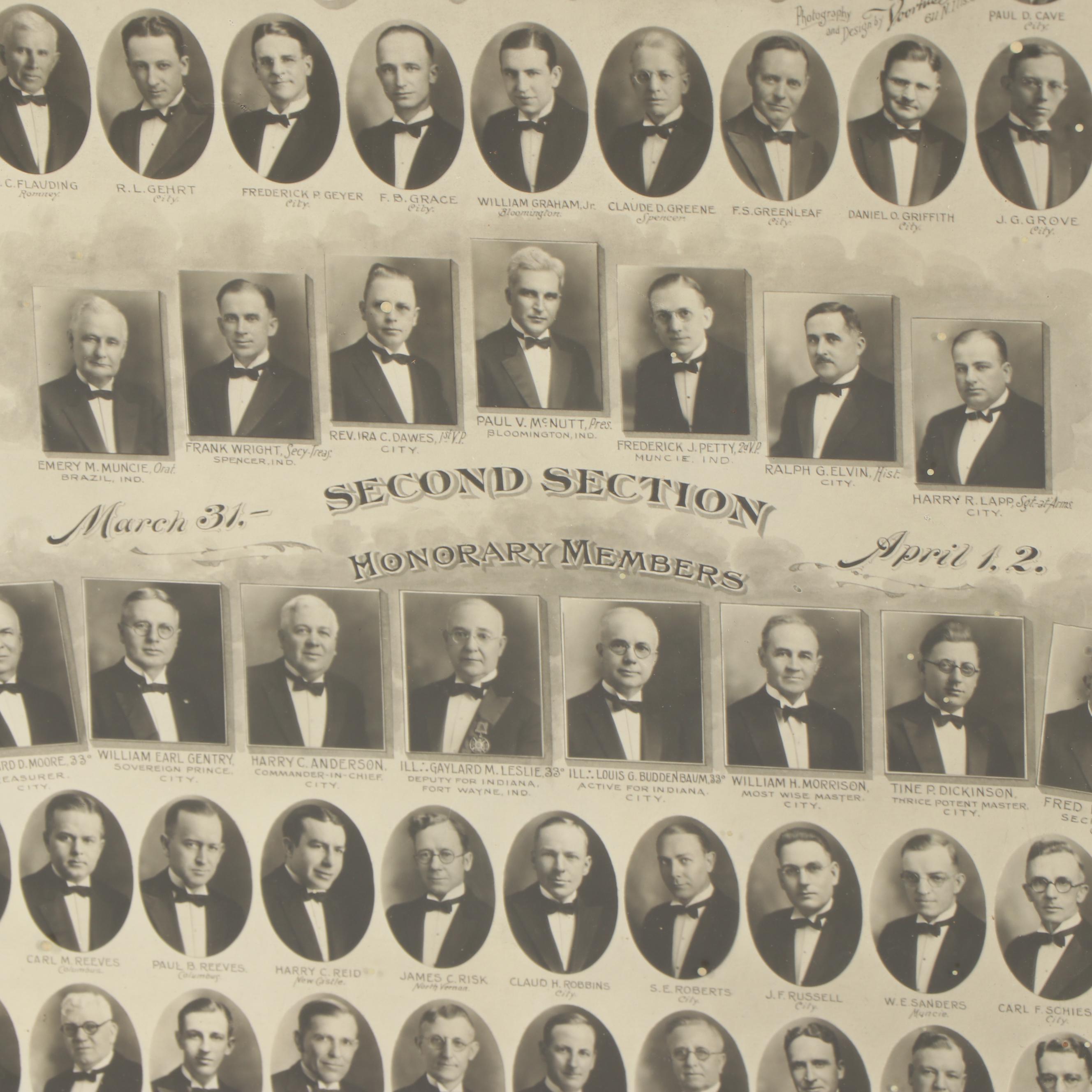 1930 "Ancient Accepted Scottish Rite" 65th Annual Convocation Class Photograph