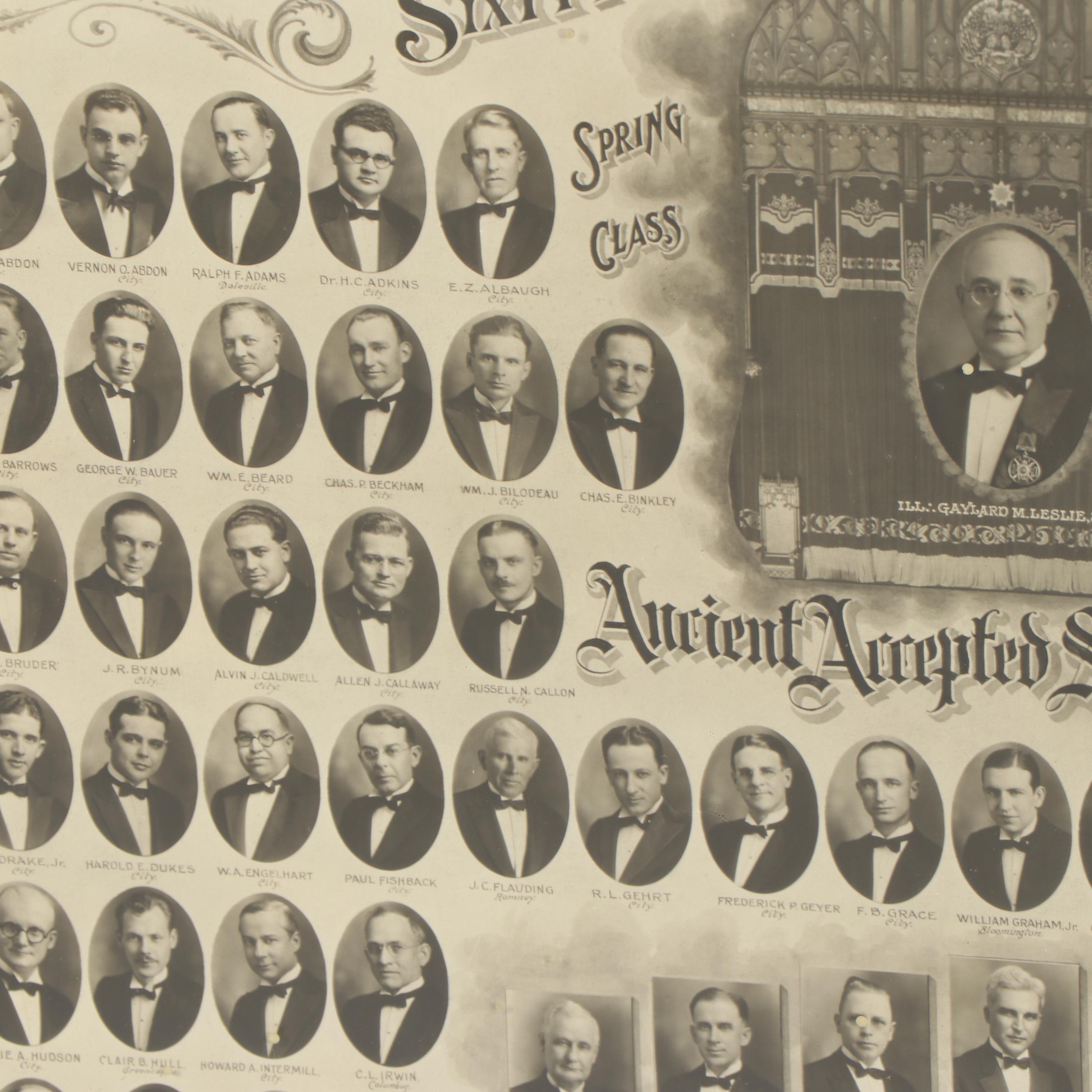 1930 "Ancient Accepted Scottish Rite" 65th Annual Convocation Class Photograph