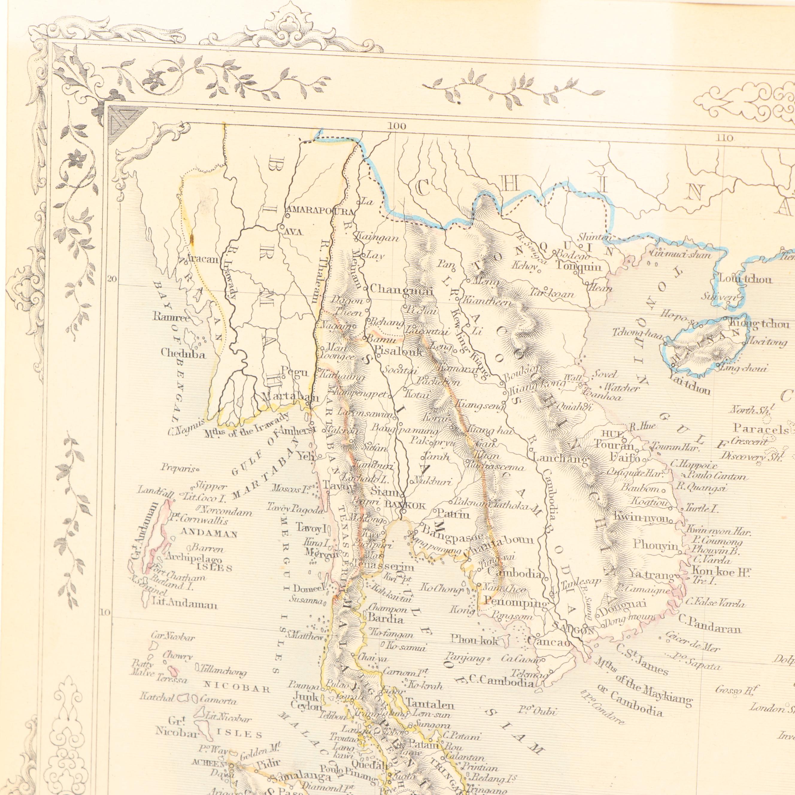 Antique 1852  John Tallis Map "Malay Archipelago"