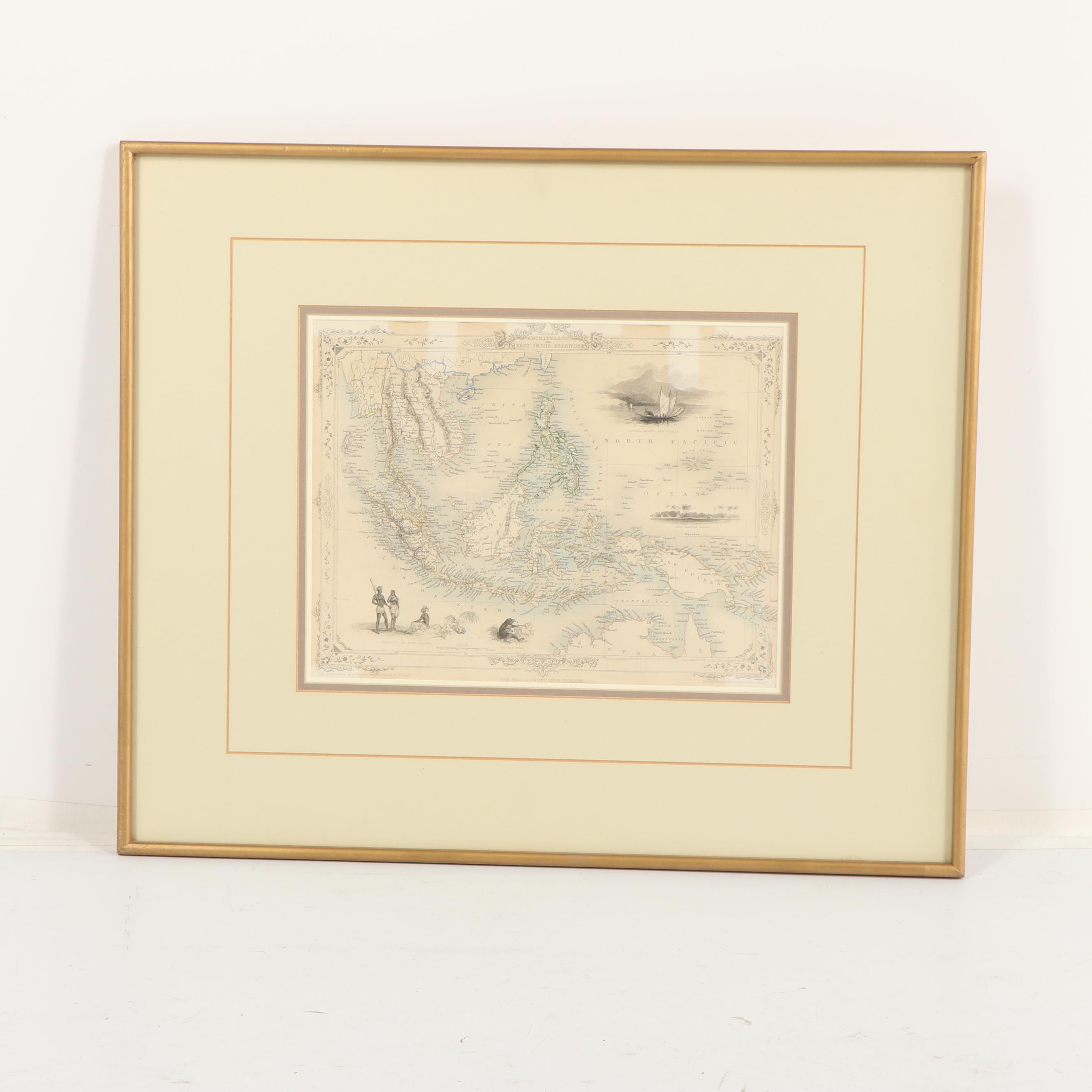 Antique 1852  John Tallis Map "Malay Archipelago"
