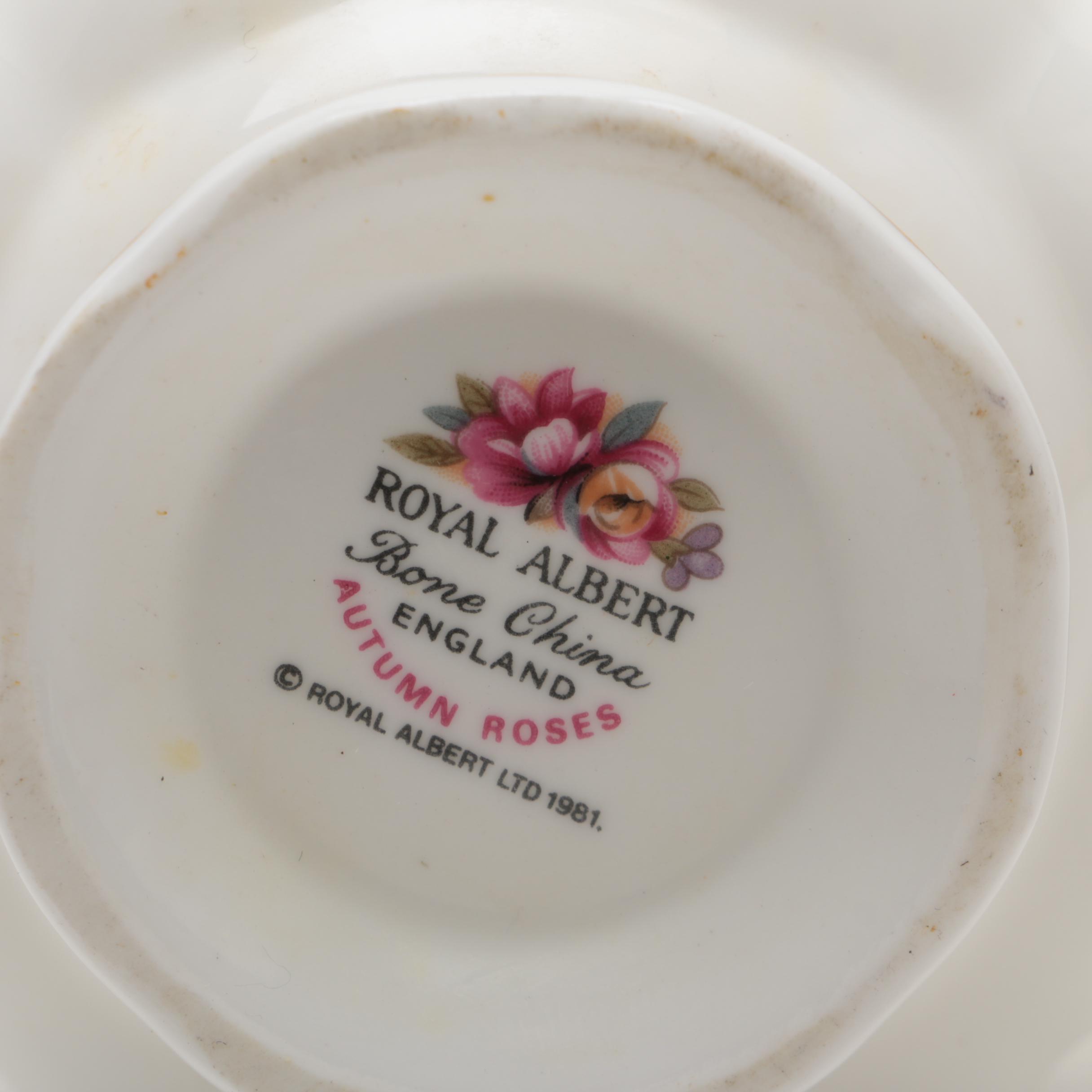 English Royal Albert "Autumn Roses" Bone China Tableware