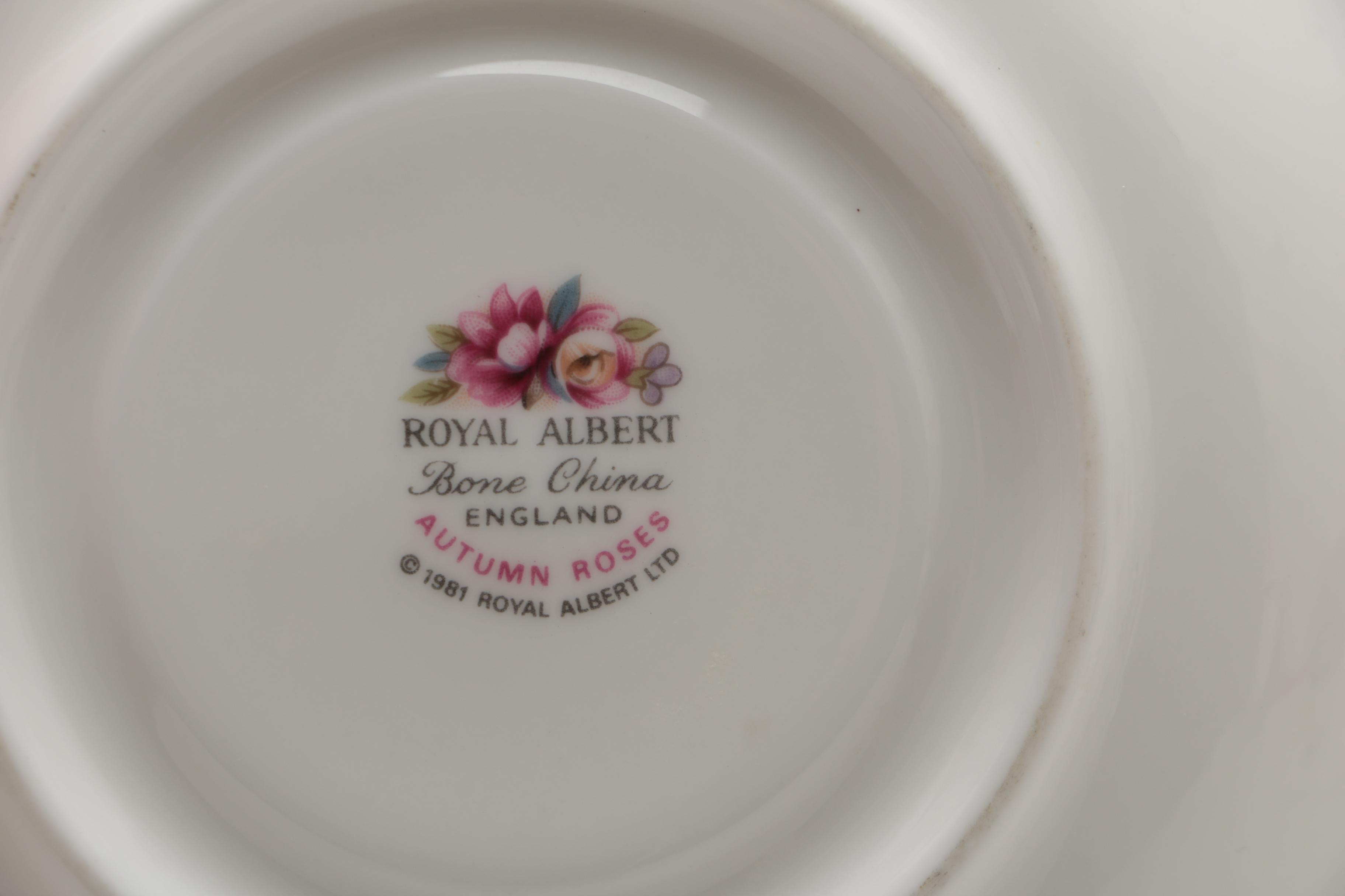 English Royal Albert "Autumn Roses" Bone China Tableware
