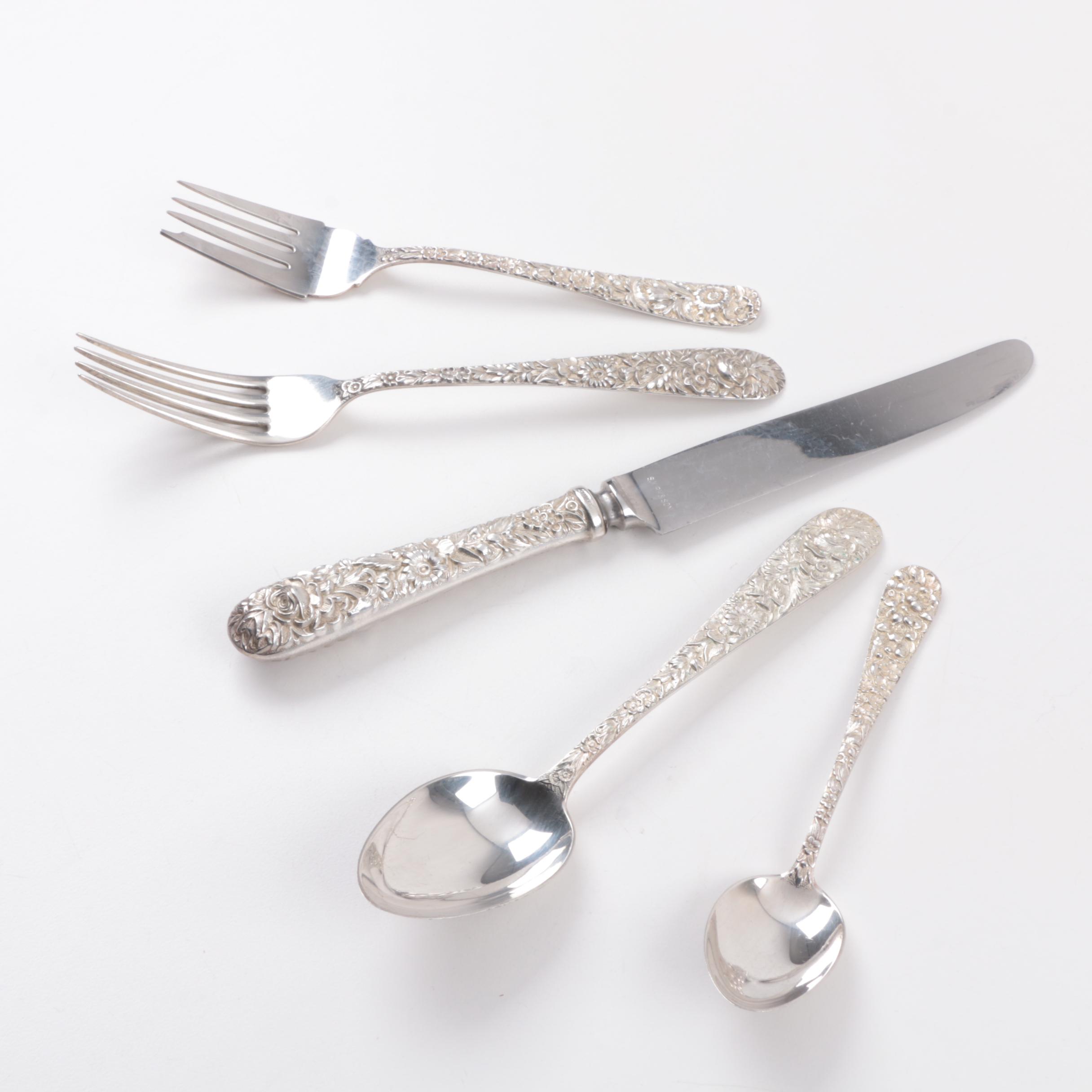 Kirk & Son "Repoussé" Sterling Silver Flatware Service for Twelve