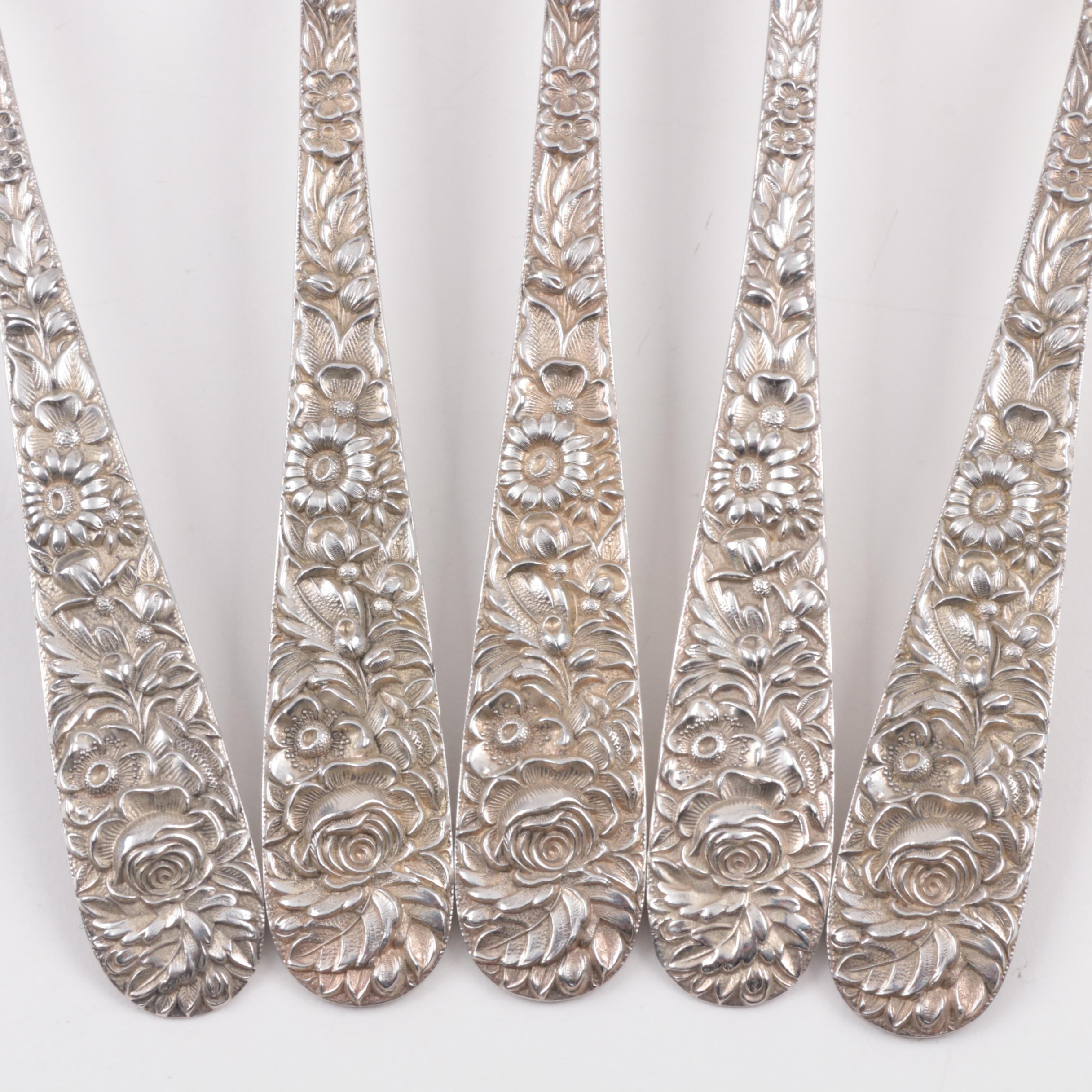 Kirk & Son "Repoussé" Sterling Silver Flatware Service for Twelve