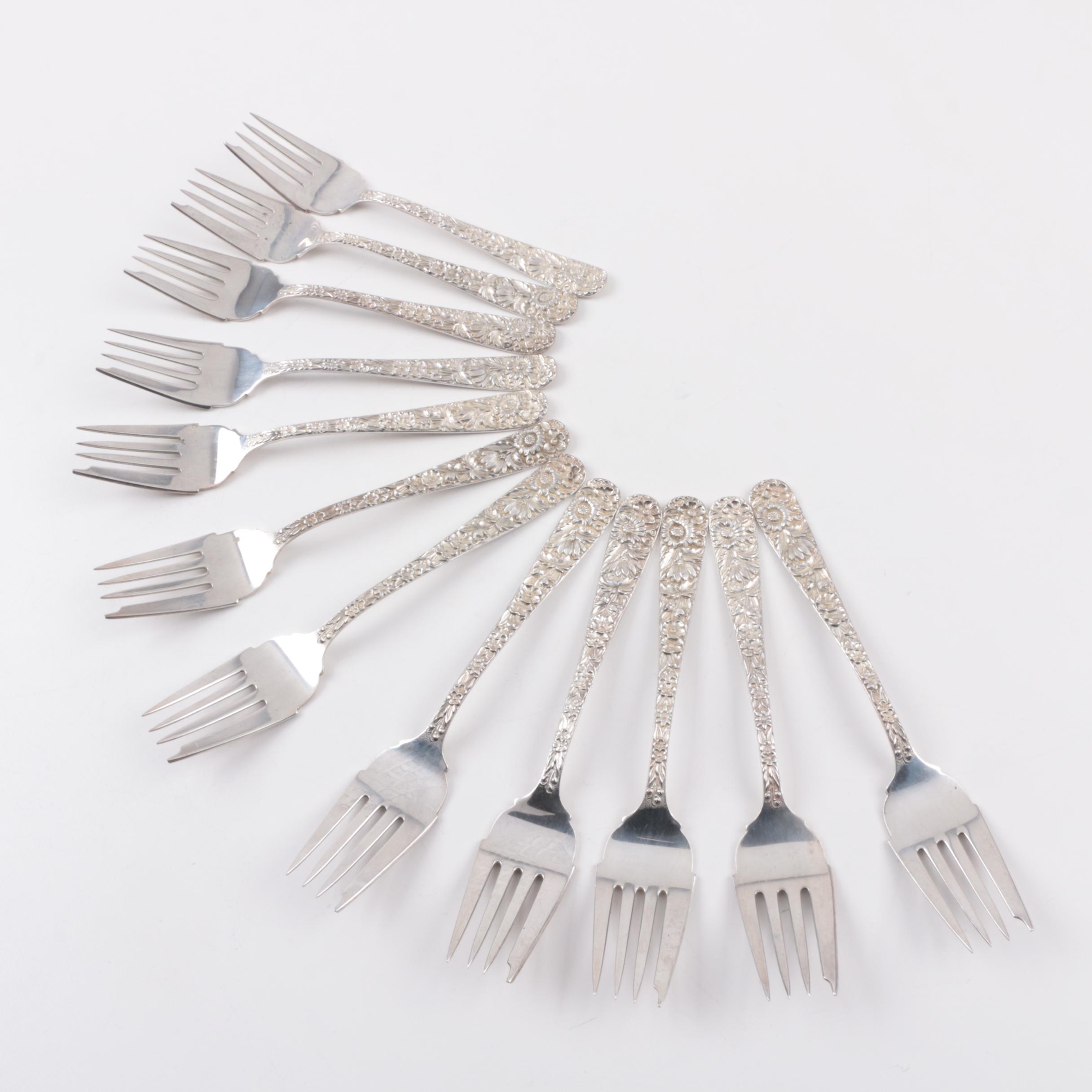 Kirk & Son "Repoussé" Sterling Silver Flatware Service for Twelve