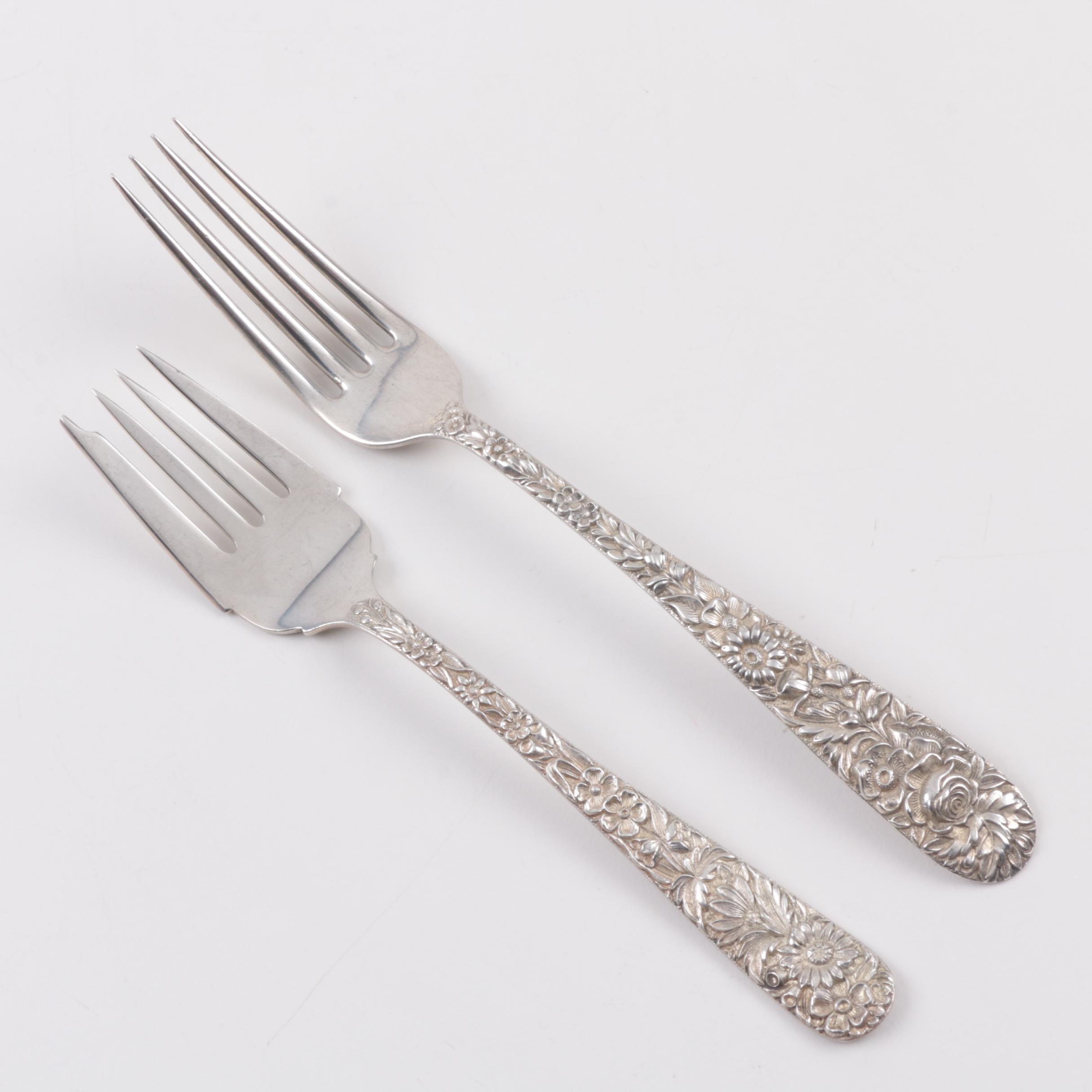 Kirk & Son "Repoussé" Sterling Silver Flatware Service for Twelve