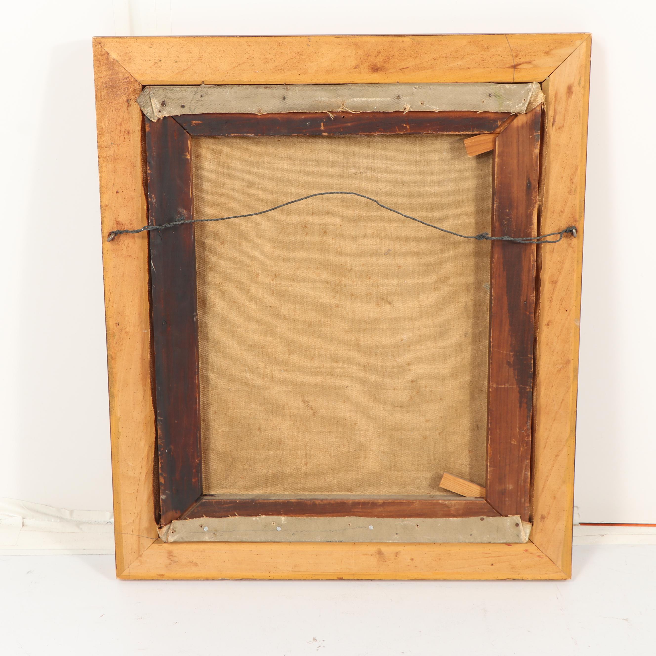 Circa 1930 Oil Portrait of Man with Red Tie