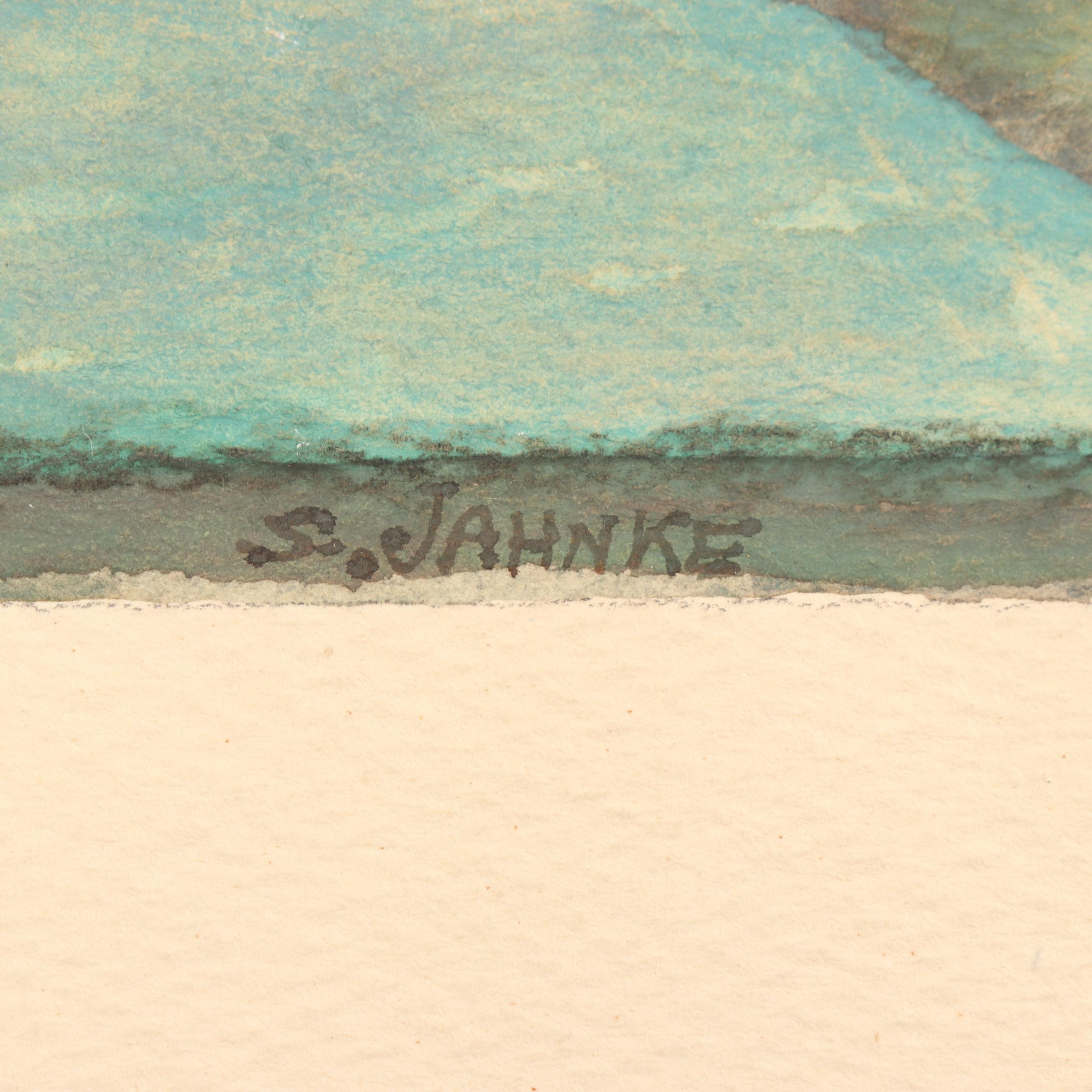 S. Jahnke Watercolor and Gouache Painting of Thai Dancers