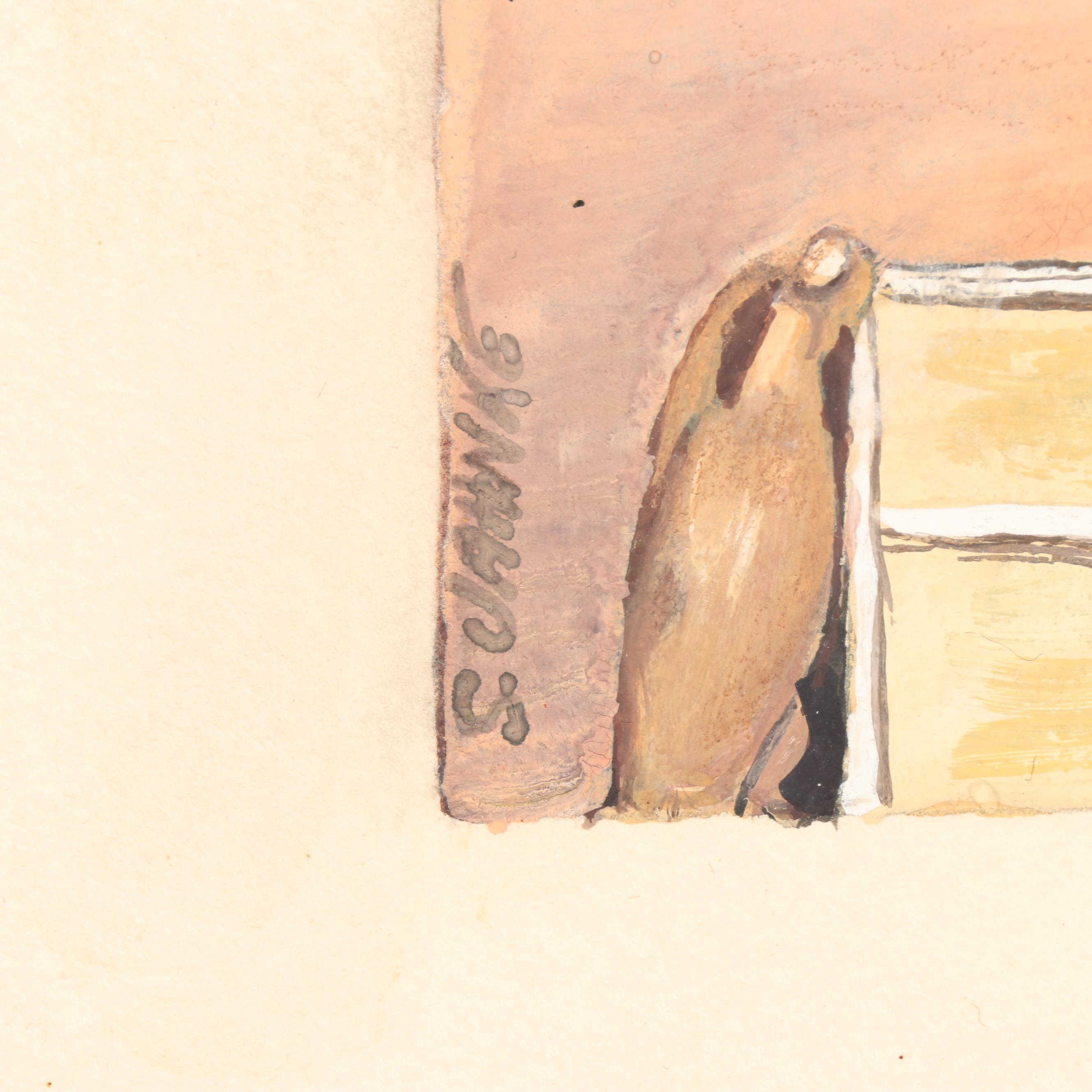 S. Jahnke Watercolor and Gouache Painting of Thai Dancers