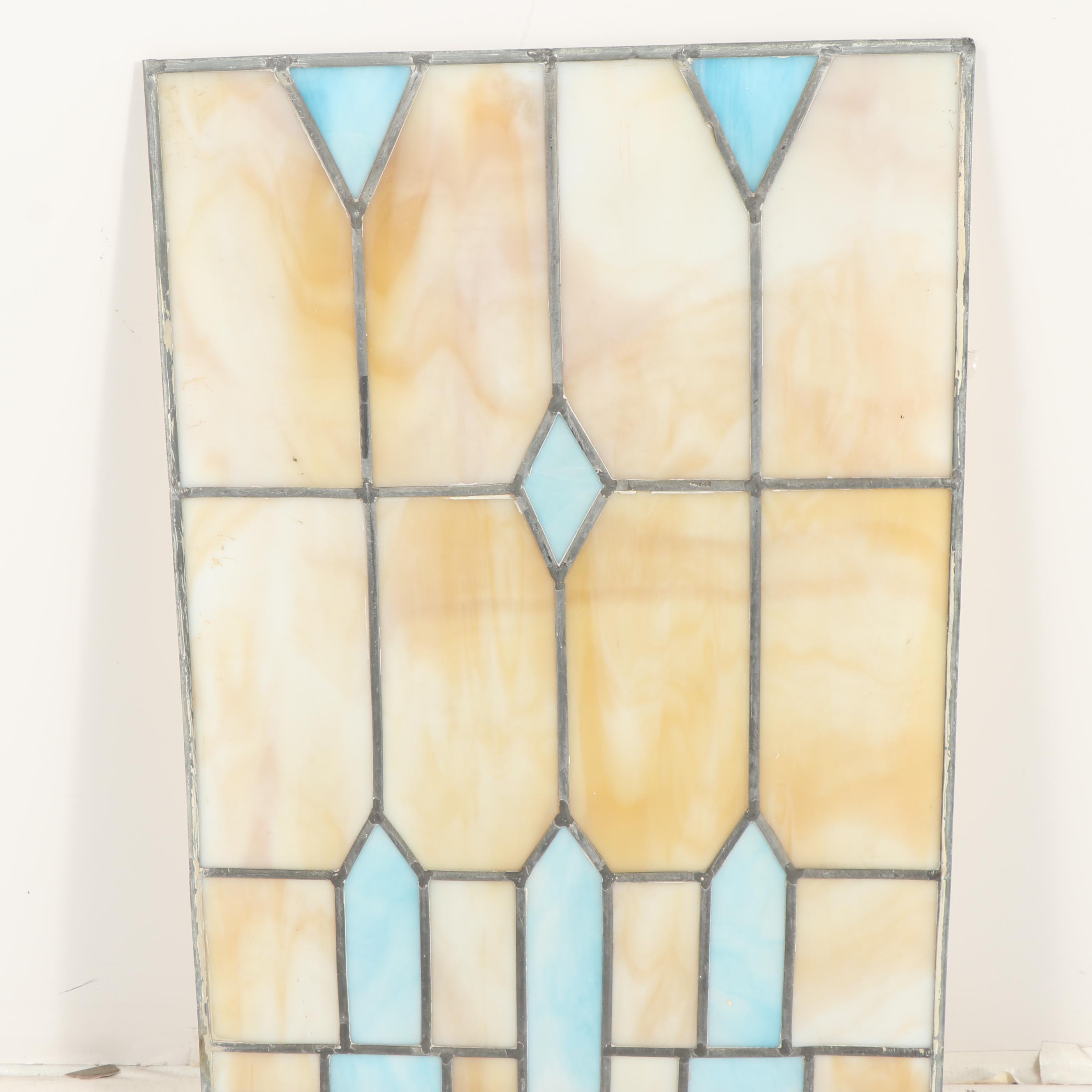 Vintage Slag Glass Window Panel