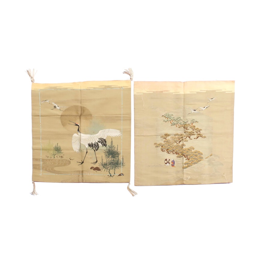 Japanese Silk Embroidered Pillow Covers