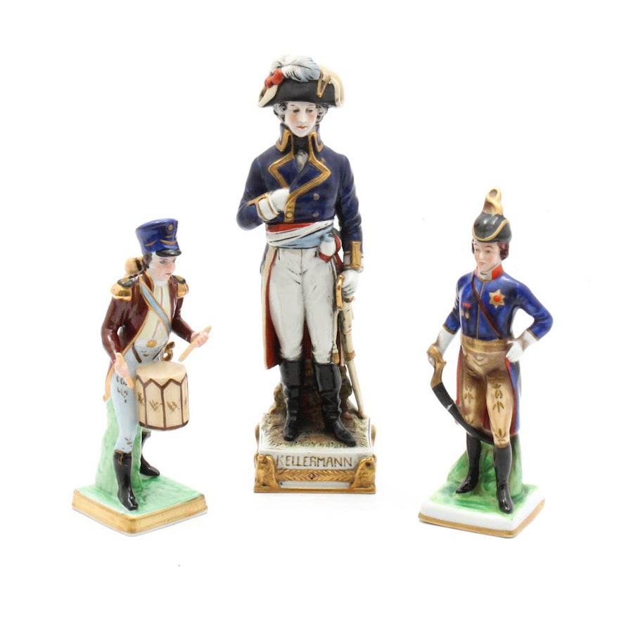 German Porcelain Military Figurines Featuring Schelbe-Alsbach "Kellerman"